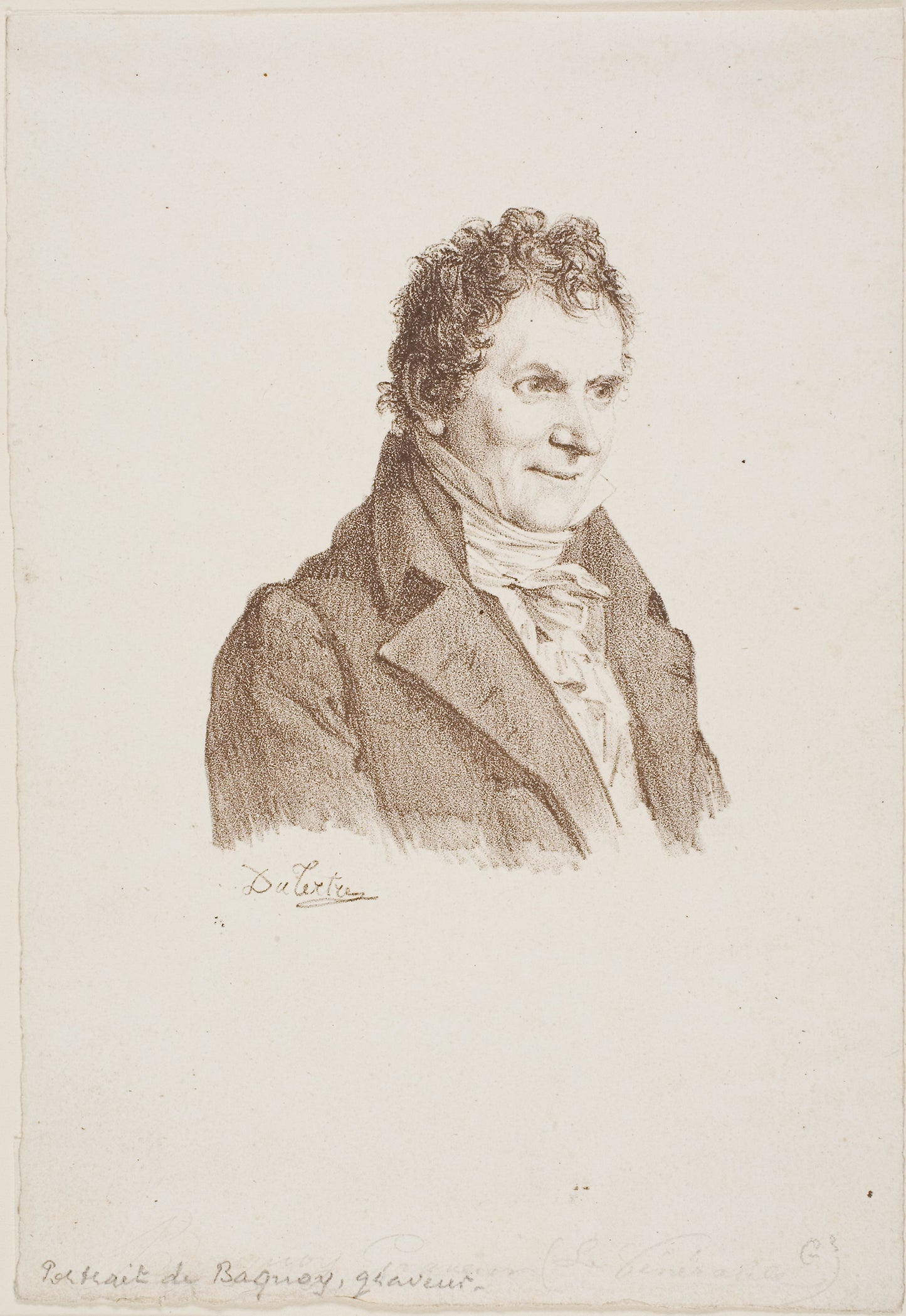 Portrait of the Engraver Baquoy -  André Dutertre,  Poster Print Wall Art