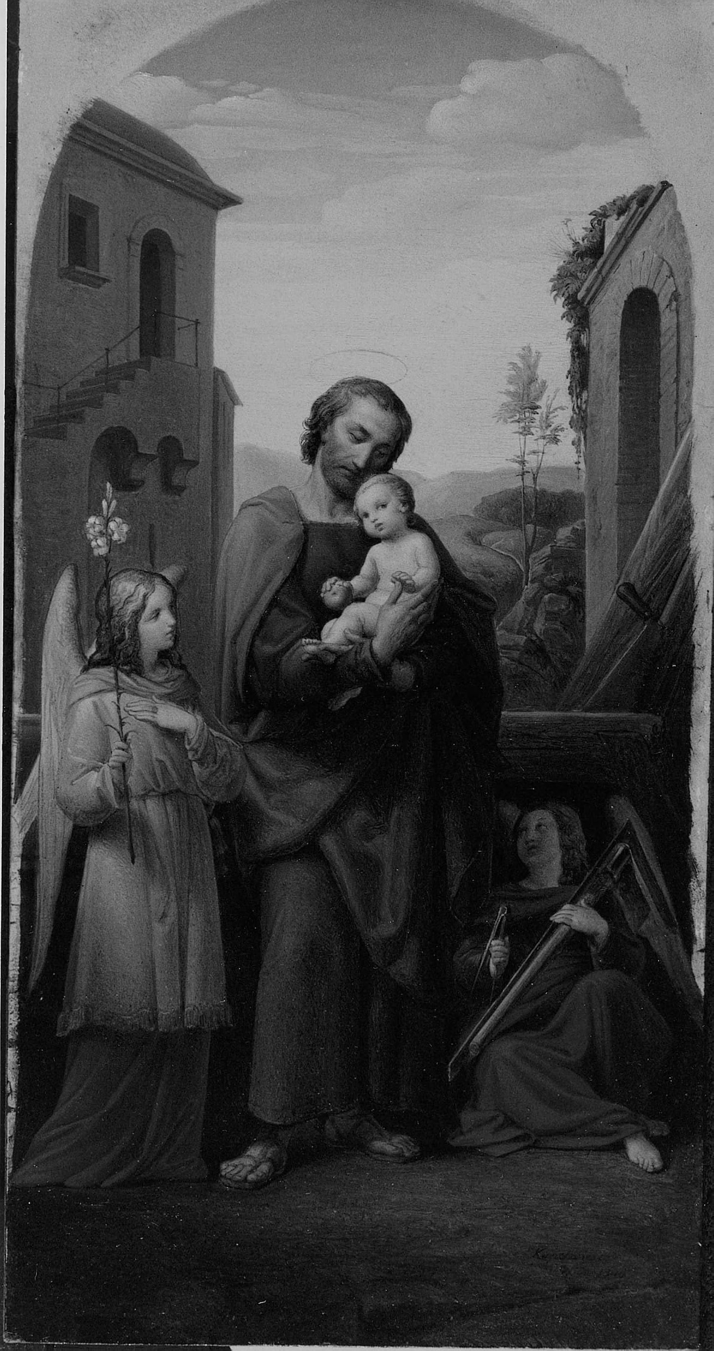 St. Joseph and Christ Child -  Leopold Kupelwieser,  Poster Print Wall Art