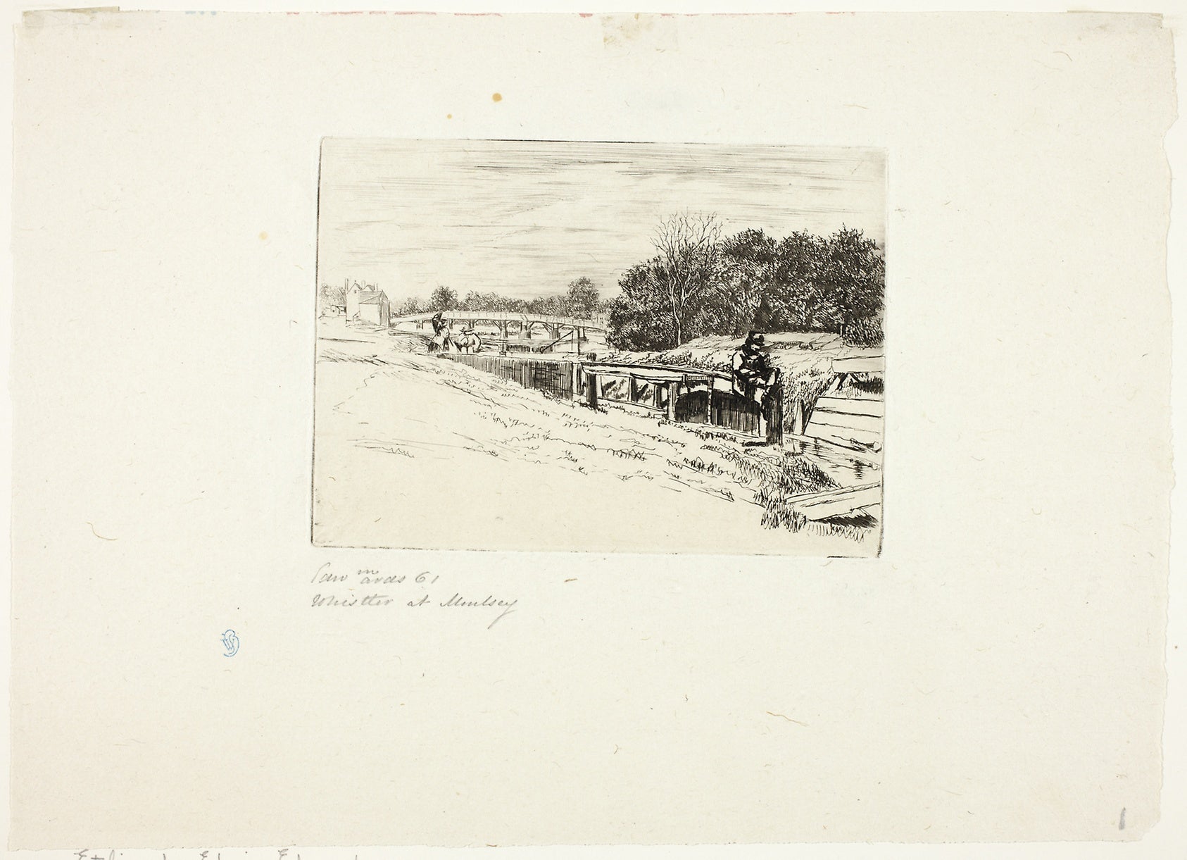 Whistler Sketching at Moulsey Lock: Edwin Edwards,16x12"(A3) Poster