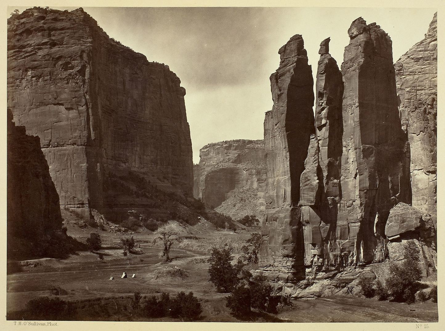 Cañon de Chelle, Walls of the Grand Cañon, about 1200 feet in height -  Timothy O'Sullivan,  Poster Print Wall Art