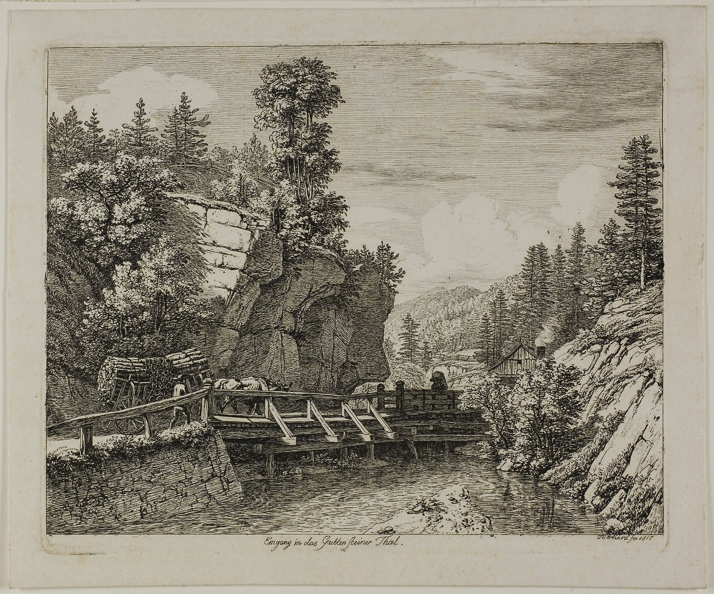Entrance to the Guttensteiner Valley -  Johann Christoph Erhard,  Poster Print Wall Art