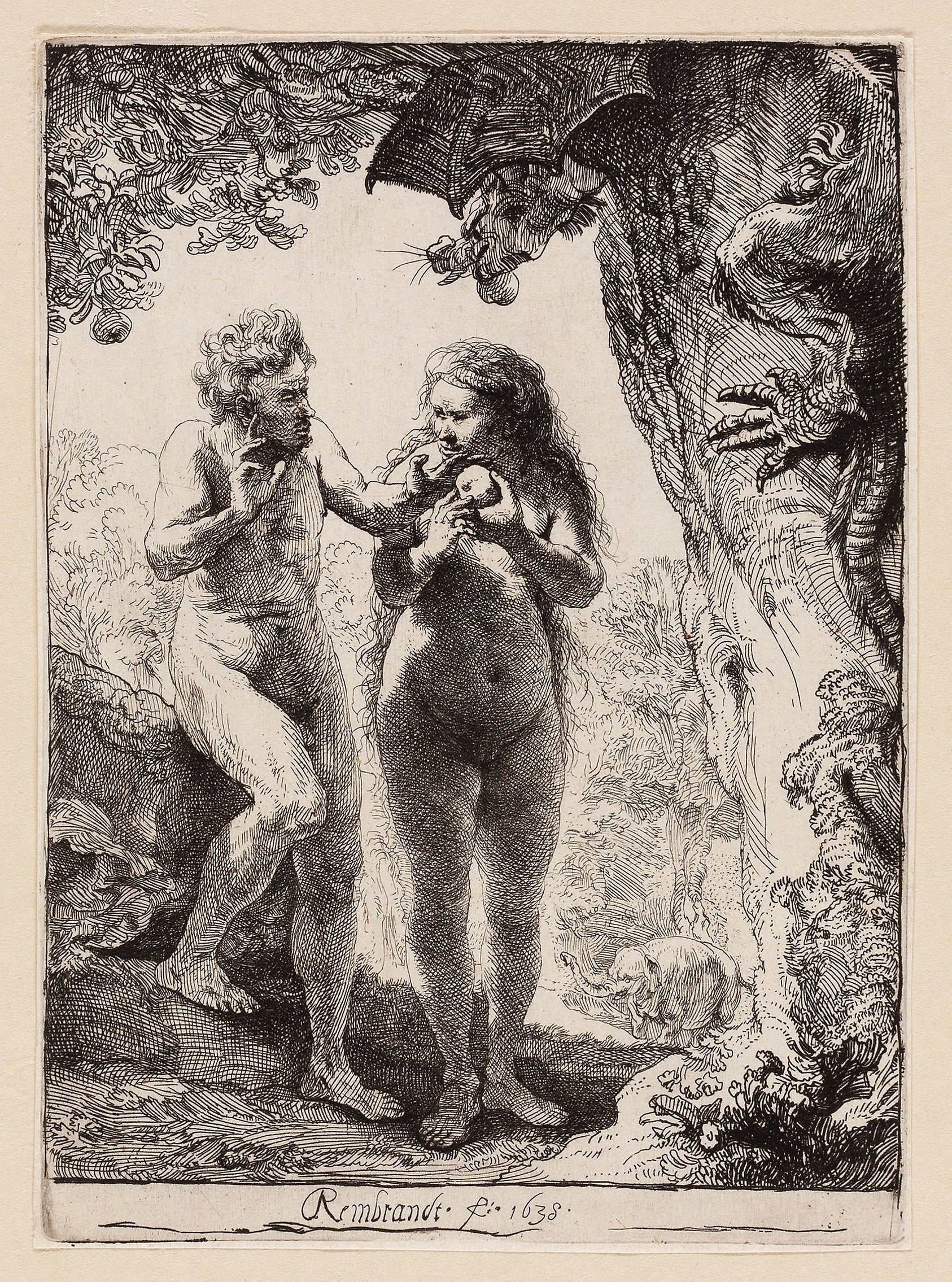 Adam and Eve: Rembrandt van Rijn,16x12"(A3) Poster