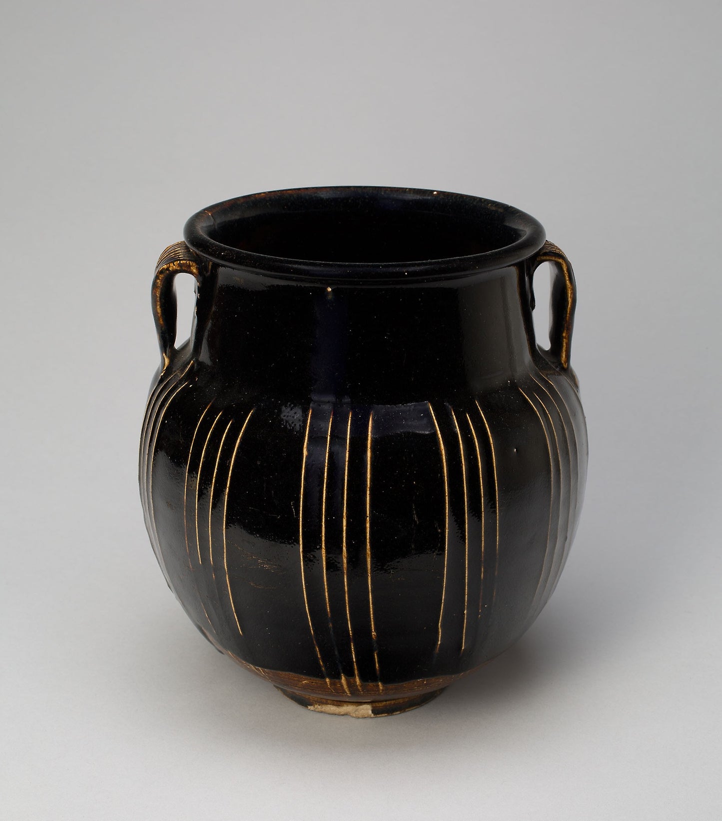 Ovoid Jar with Vertical Ribs and Two-Loop Handles -  China,  Poster Print Wall Art