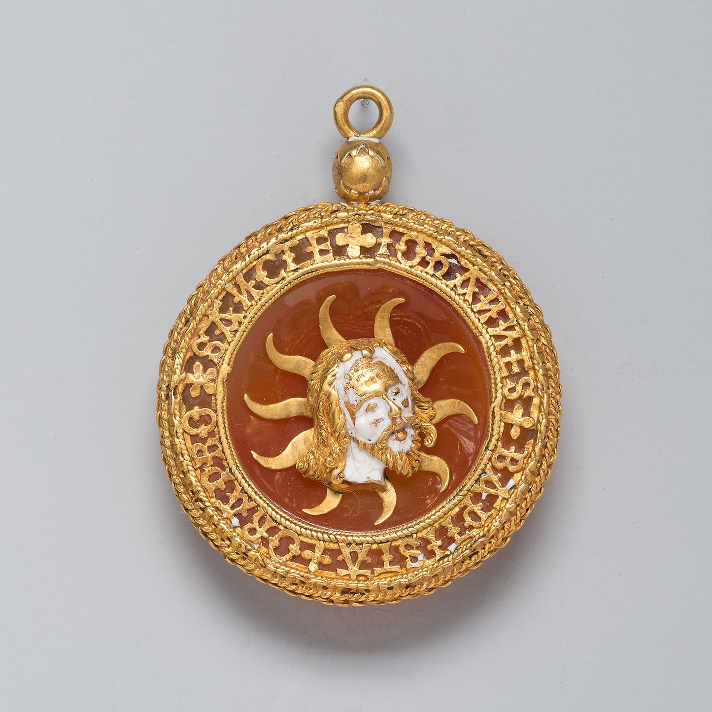 Hat Badge with the Head of Saint John the Baptist Adapted as a Pendant -  French,  Poster Print Wall Art