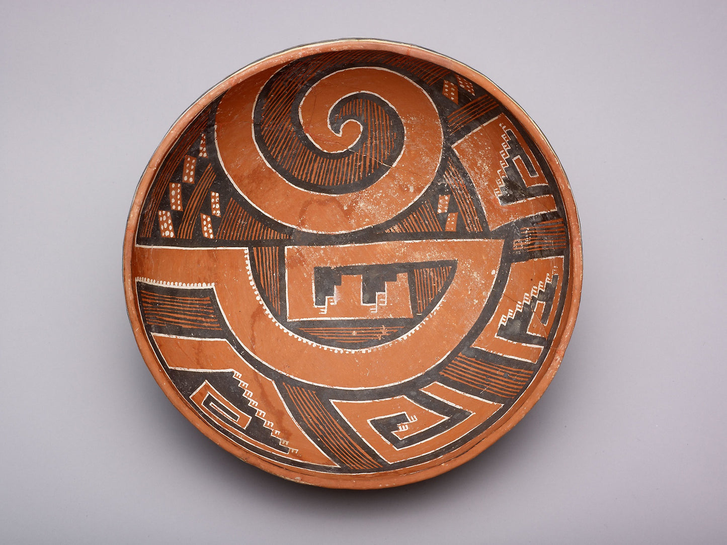 Polychrome Bowl with Abstract Geometric Motifs -  Four Mile Polychrome,  Poster Print Wall Art