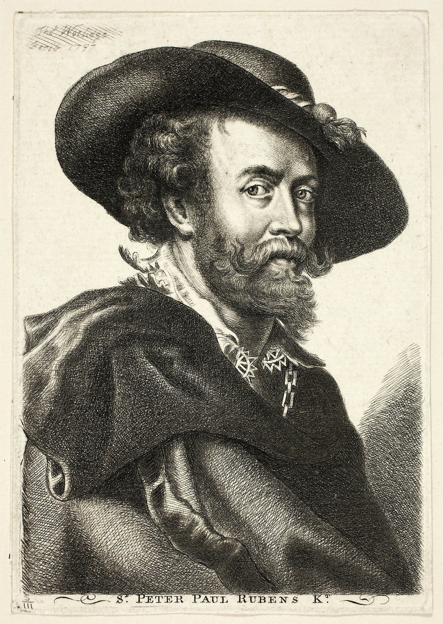 Sir Peter Paul Rubens -  Thomas Worlidge (English, 1700-1766),  Poster Print Wall Art
