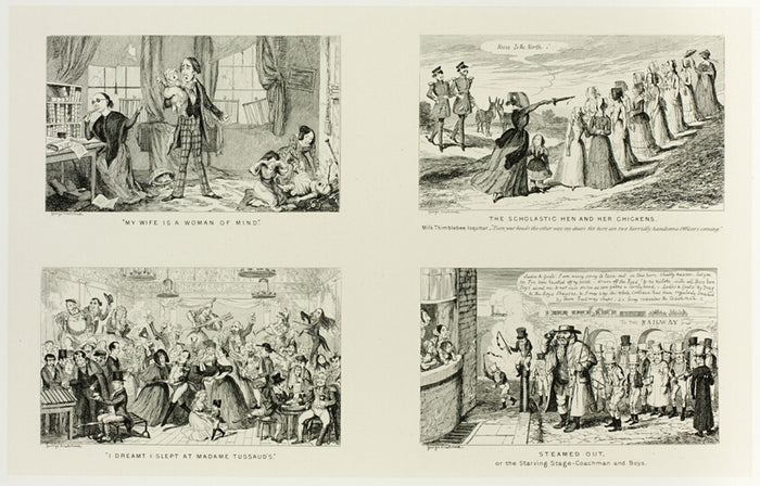 My Wife is a Woman of Mind from George Cruikshank's Steel Etchings to The Comic Almanacks by  1835-1853 (top left) by  George Cruikshank (English, 1792-1878),23x16