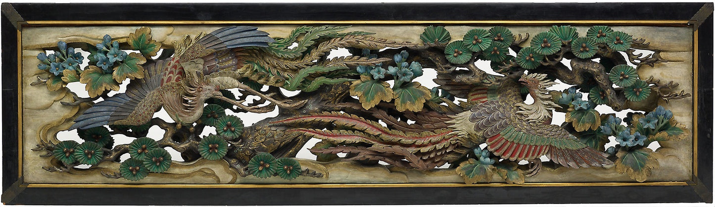 One of a Pair of Ramma (Transom) Panels from the Hooden -  Takamura Koun,  Poster Print Wall Art