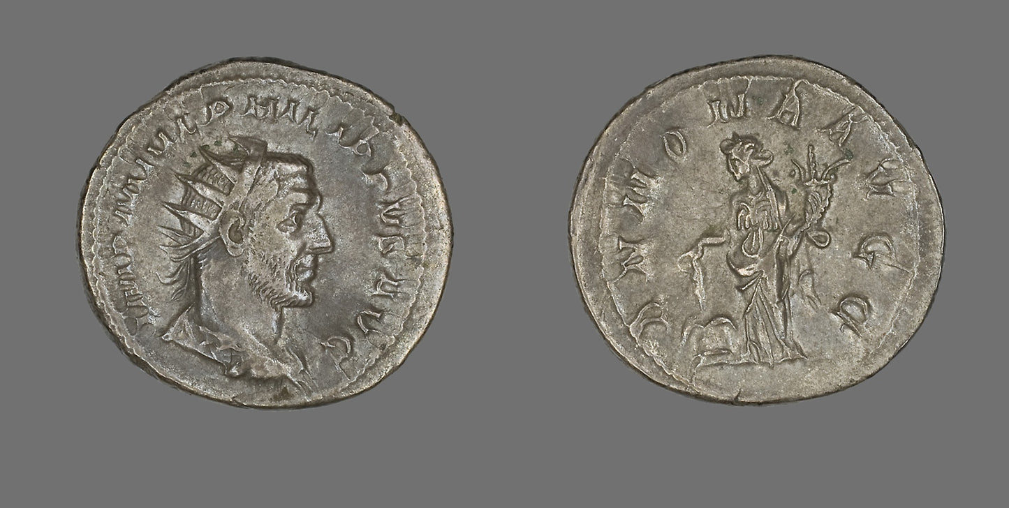 Antoninianus (Coin) Portraying King Philip I -  Roman, minted in Rome,  Poster Print Wall Art