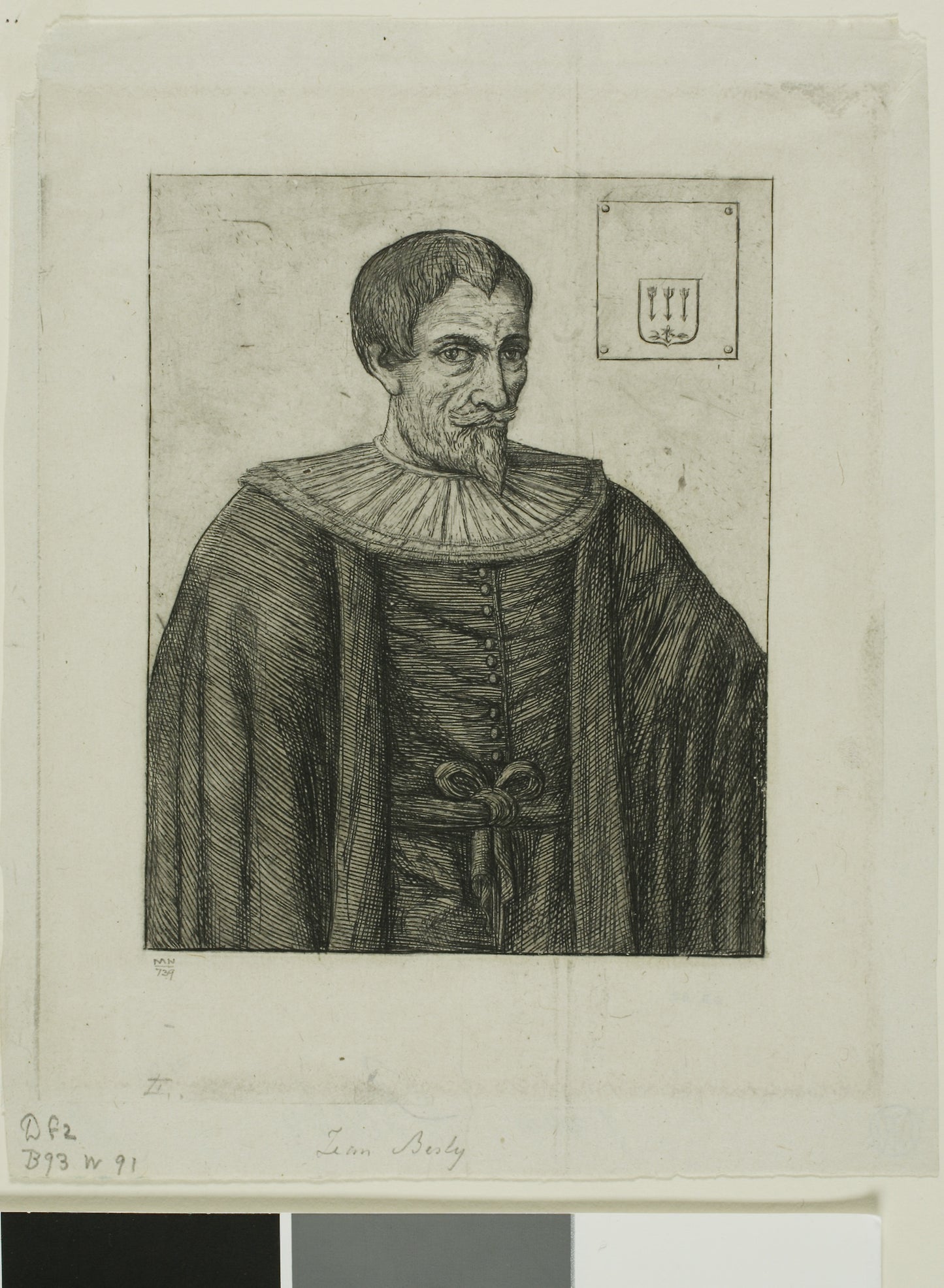 Portrait of Jean Besly, Historian -  Charles Meryon (French, 1821-1868),  Poster Print Wall Art