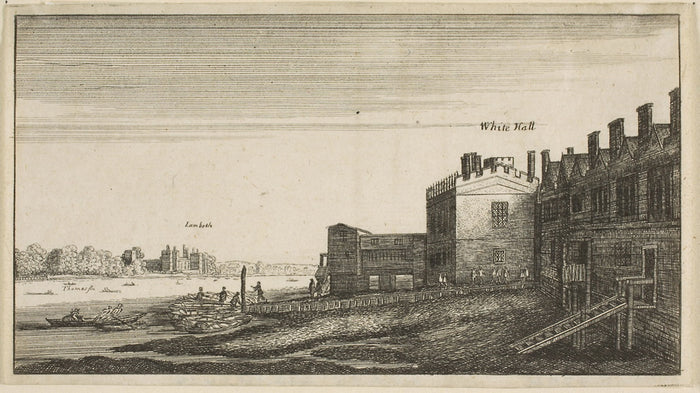 View of Lambeth Palace from the River at Whitehall Stairs: Wenceslaus Hollar,16x12