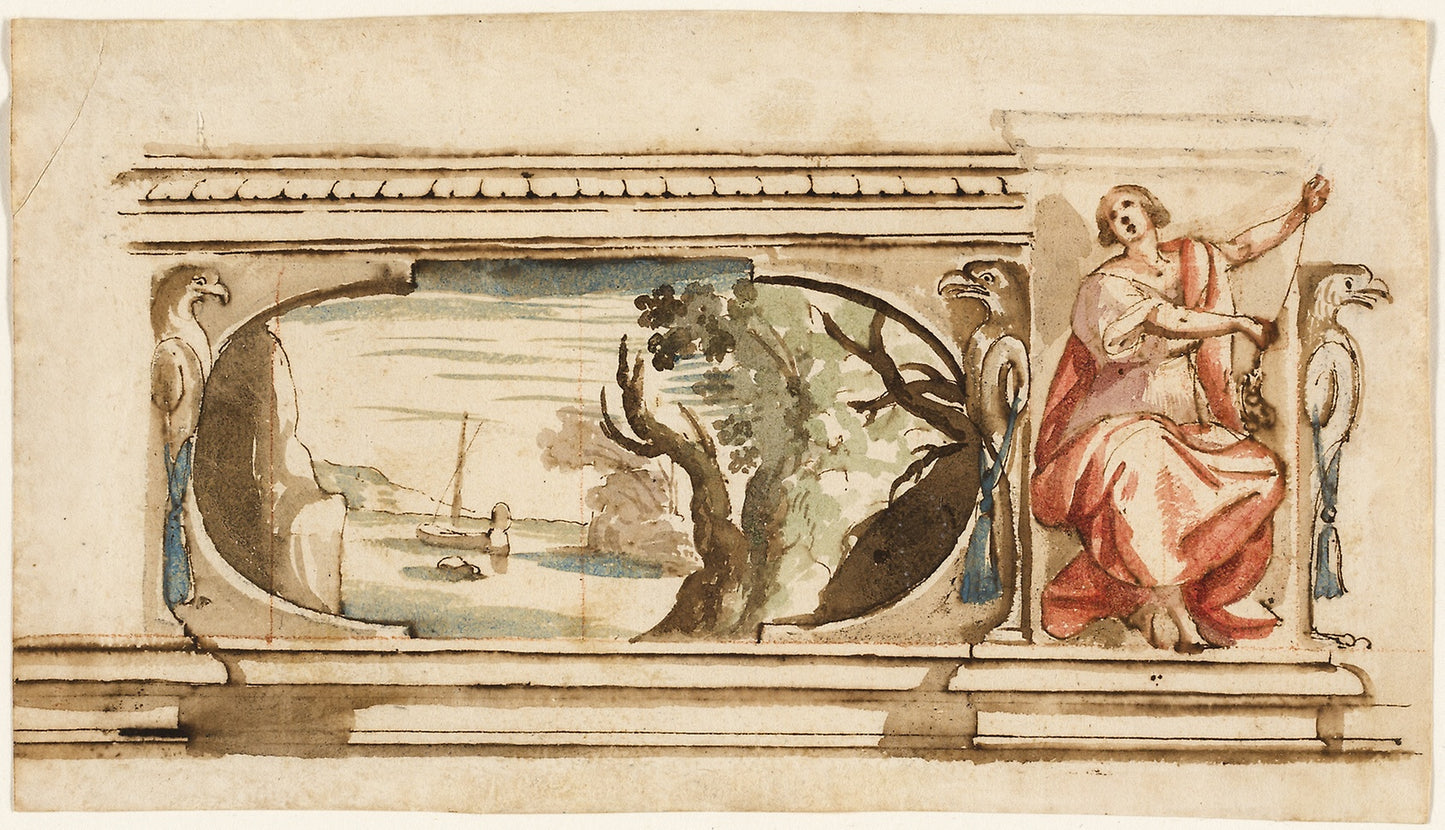 Study for a Painted Frieze -  Flaminio Allegrini,  Poster Print Wall Art