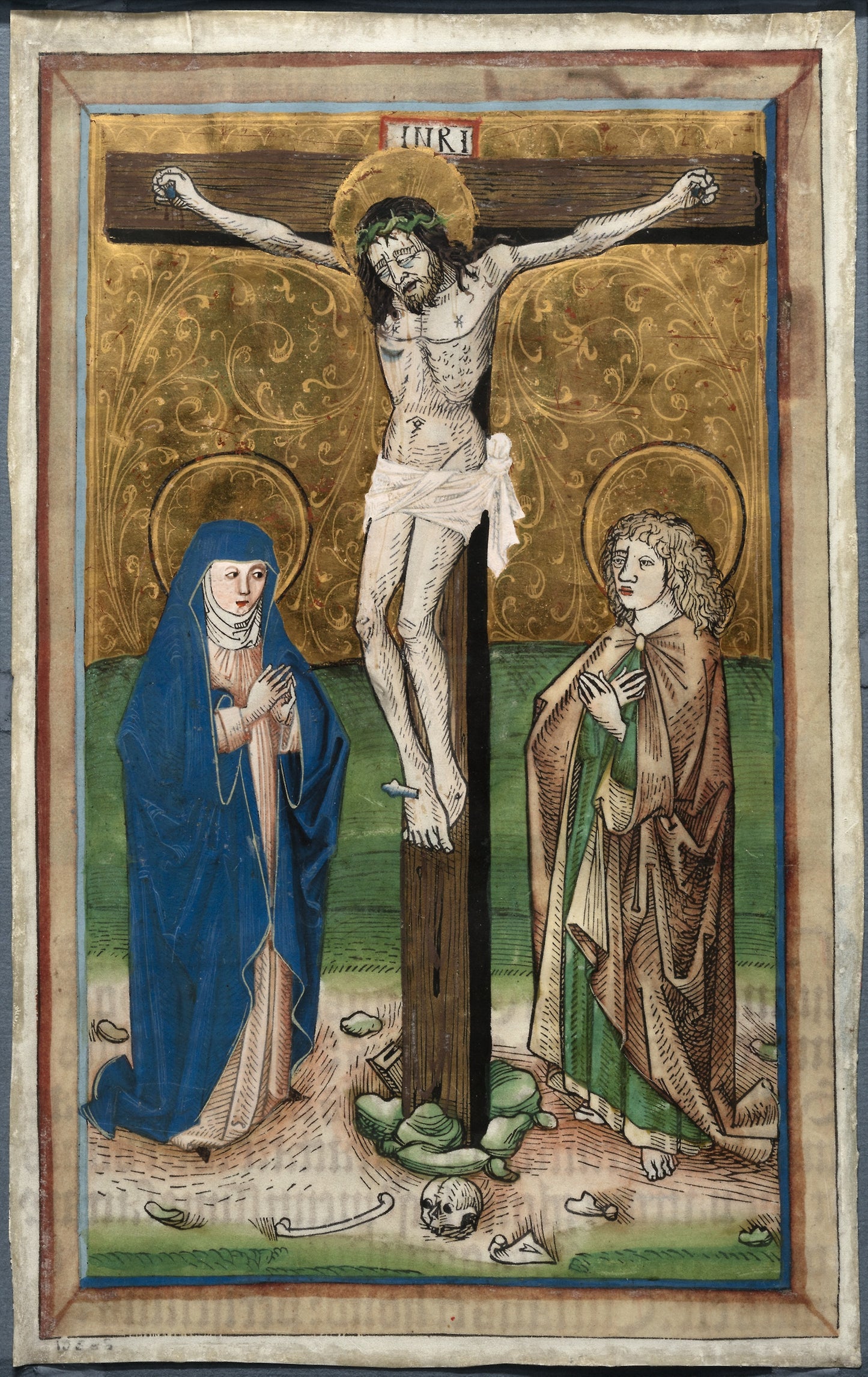 Crucifixion with the Virgin Mary and Saint John (recto); Saint Sebald with the Donors Paul Volkmayr and Sebald Schreyer (verso) -  Unknown Artist,  Poster Print Wall Art