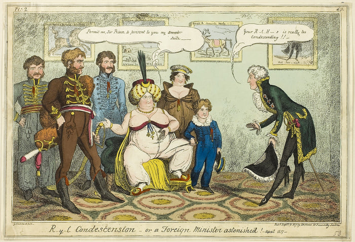 Royal Condescension: George Cruikshank (English, 1792-1878),16x12