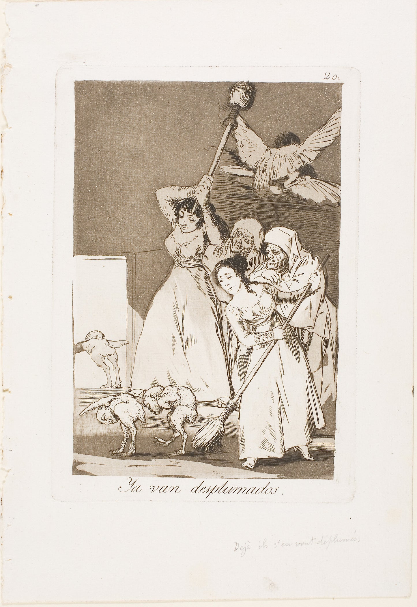 There They Go Plucked (i.e. fleeced), plate 20 from Los Caprichos -  Francisco José de Goya y Lucientes,  Poster Print Wall Art