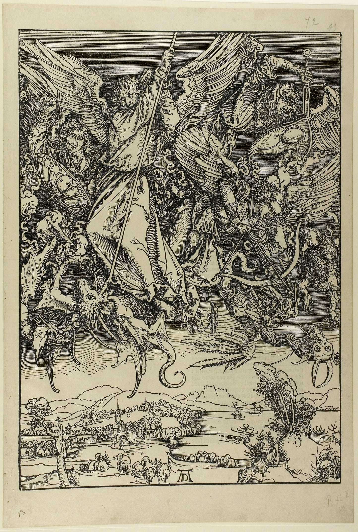 St. Michael Fighting the Dragon, from The Apocalypse -  Albrecht Dürer,  Poster Print Wall Art