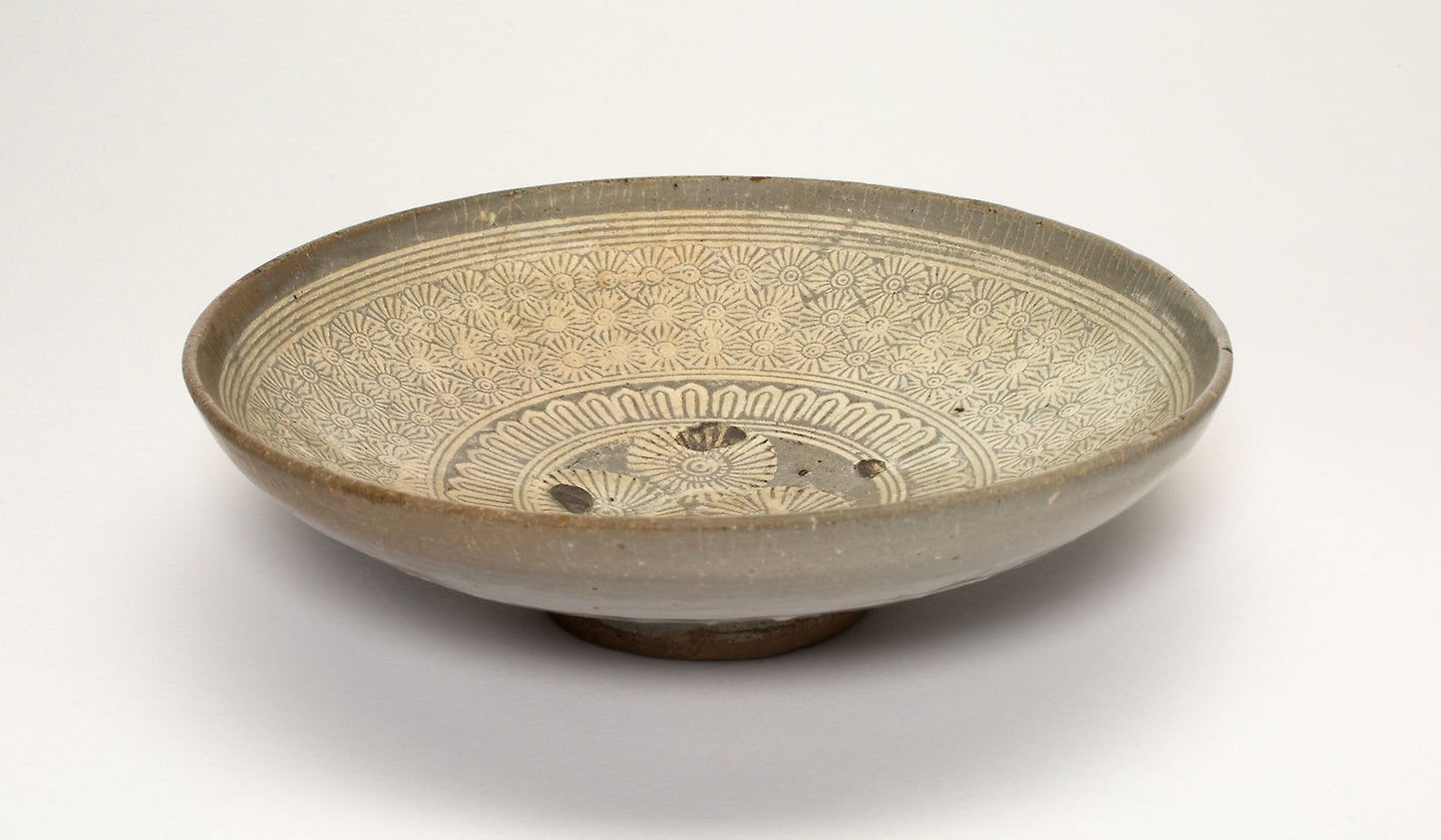 Bowl with Chrysanthemum Flower Heads -  Korea,  Poster Print Wall Art