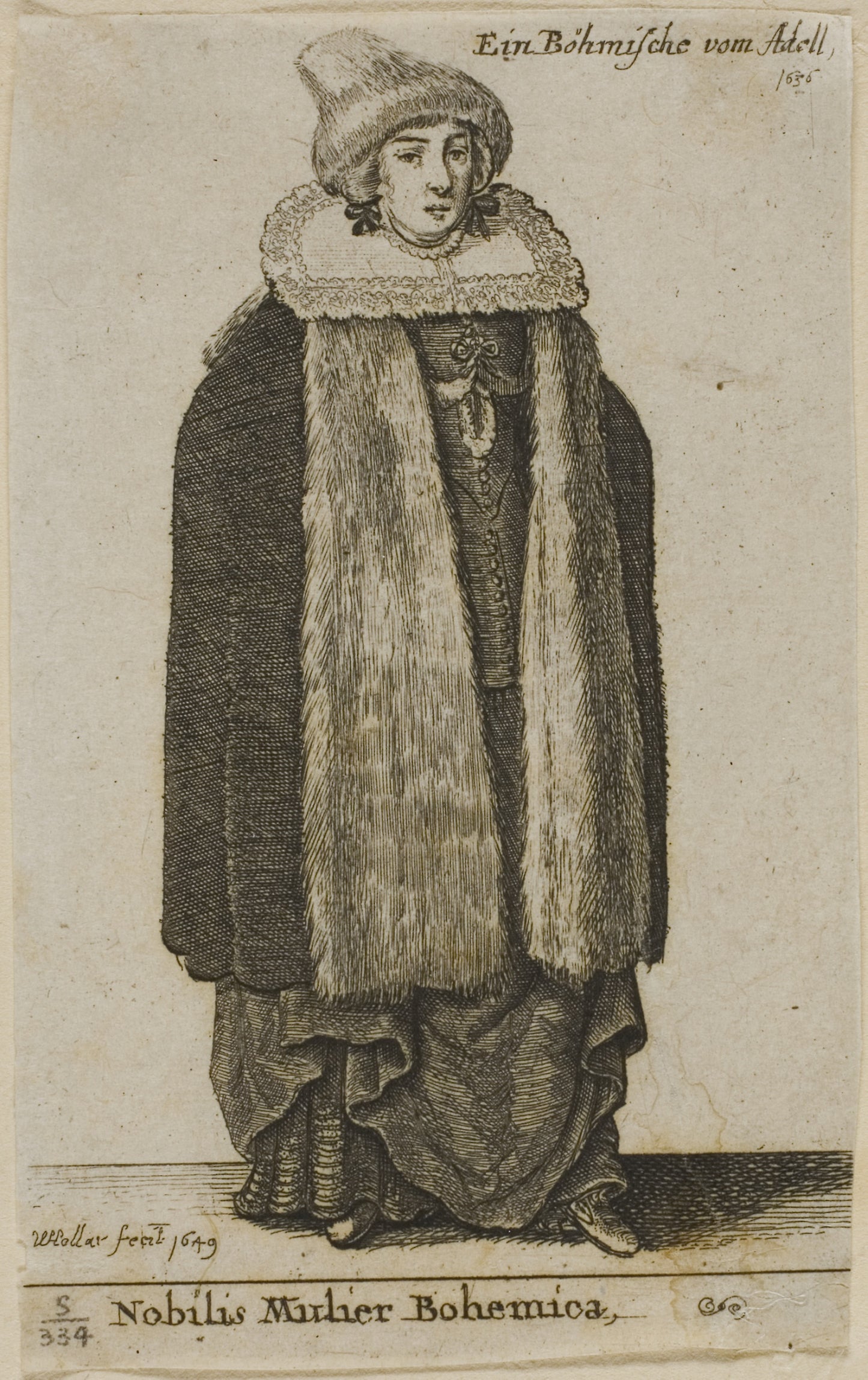 Bohemian Noblewoman -  Wenceslaus Hollar,  Poster Print Wall Art