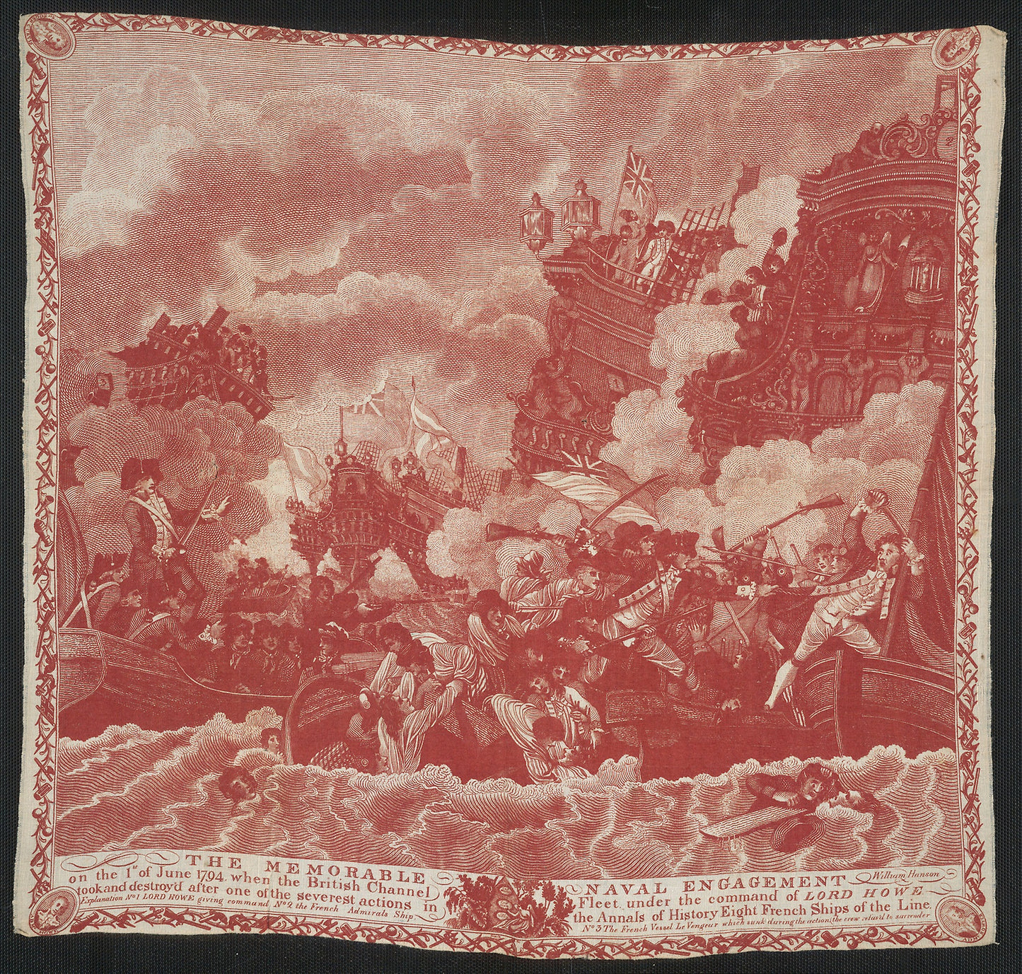Handkerchief -  Designed -  William Hanson (English, active c. 1794),  Poster Print Wall Art