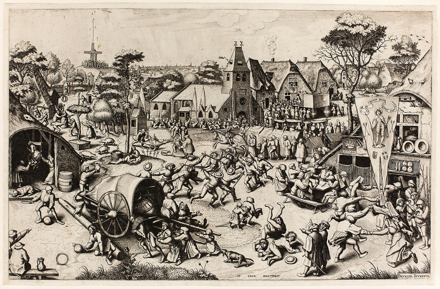 The Kermis of Saint George -  Joannes van Doetecum (Flemish, active 1551-1605) or Lucas van Doetecum (Flemish, active 1554-1572),  Poster Print Wall Art