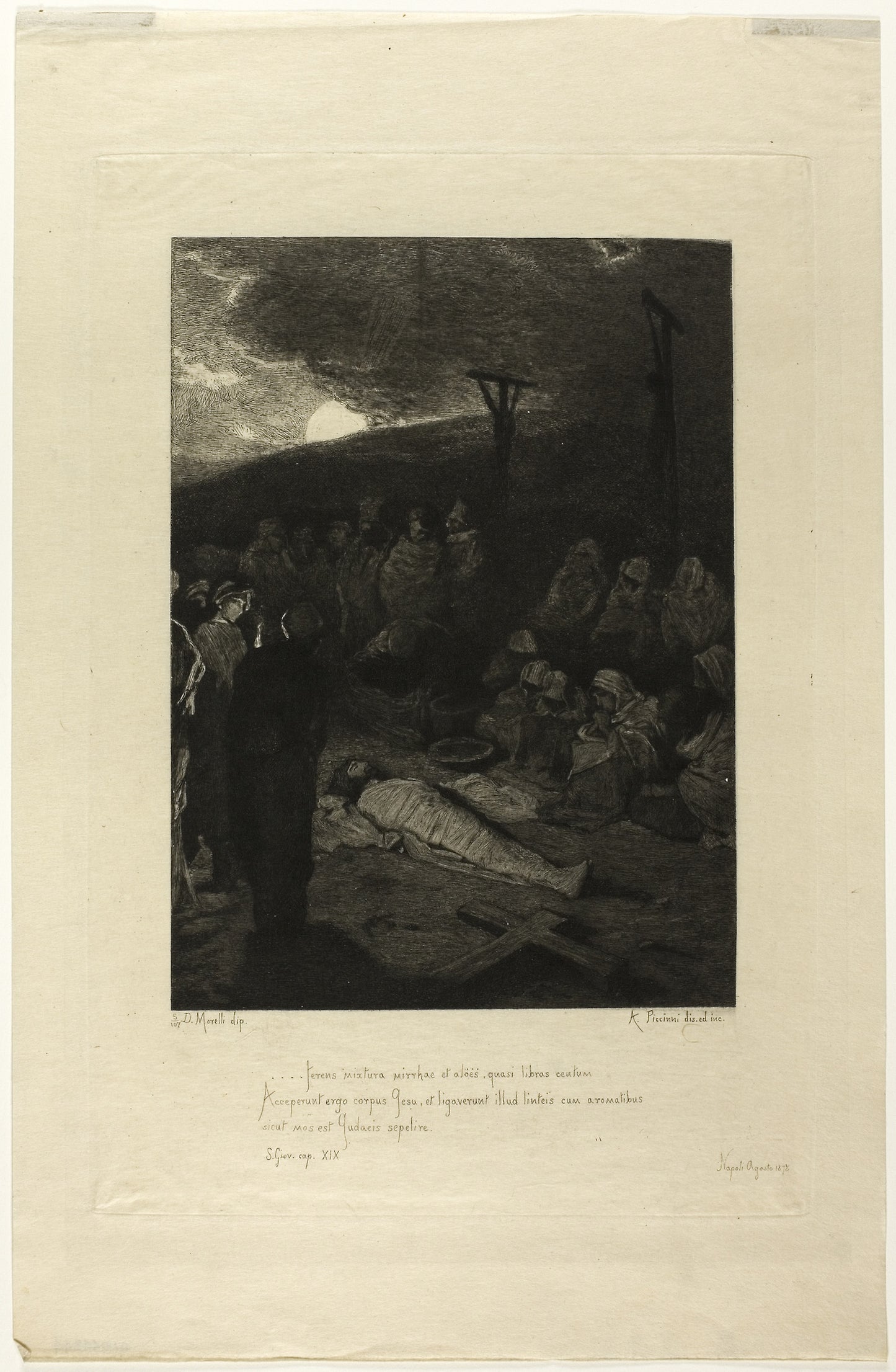The Interment of Jesus -  Antonio Piccinni (Italian, 1846-1920),  Poster Print Wall Art
