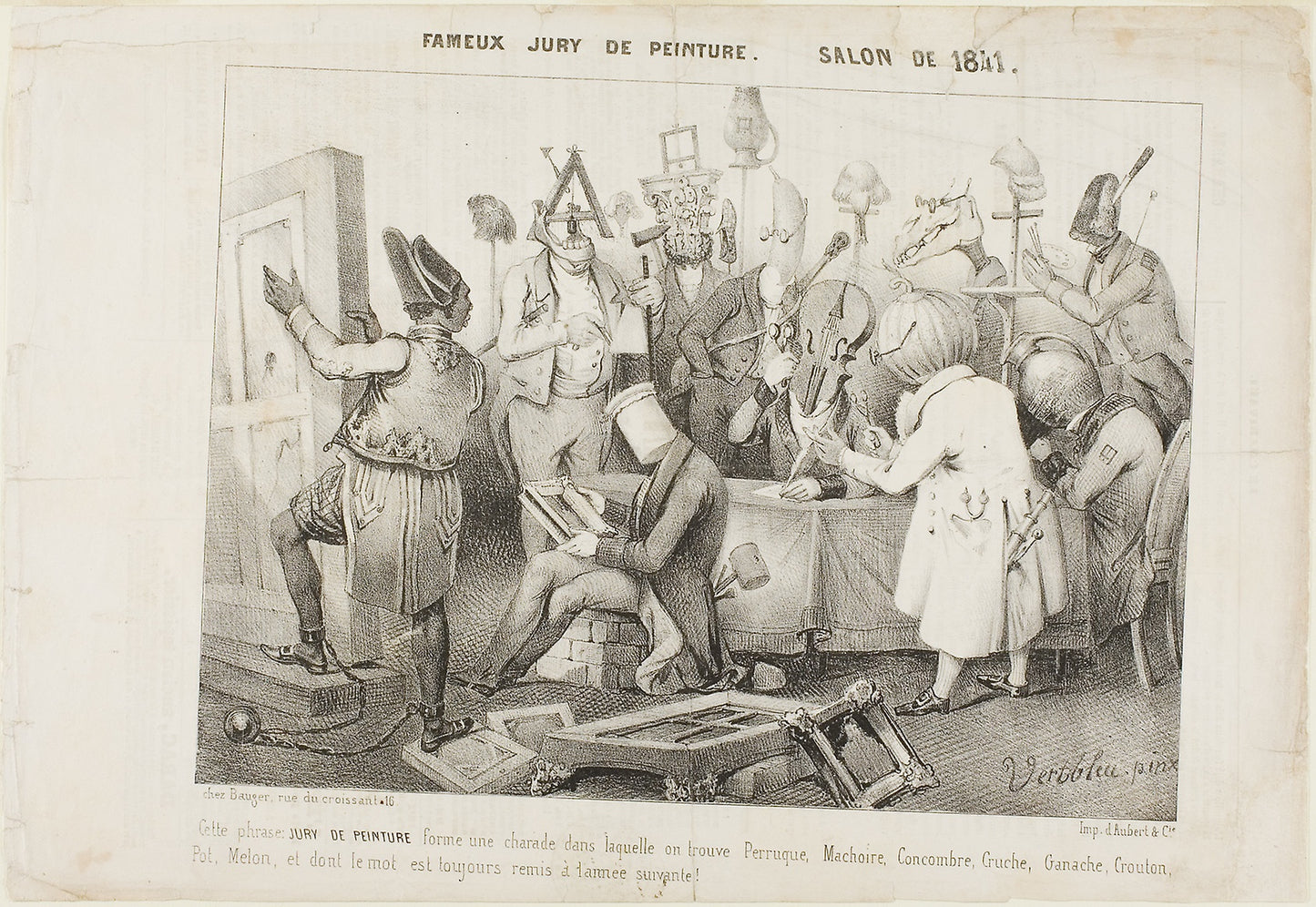 Fameux Jury de Peinture. Salon de 1841 -  Clément Pruche (French, active 1831-1870),  Poster Print Wall Art