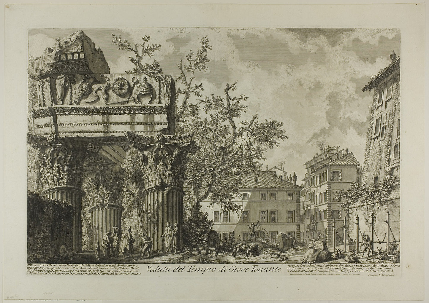 View of the Temple of Jupiter Tonans [Jupiter the Thunderer], from Views of Rome -  Giovanni Battista Piranesi,  Poster Print Wall Art