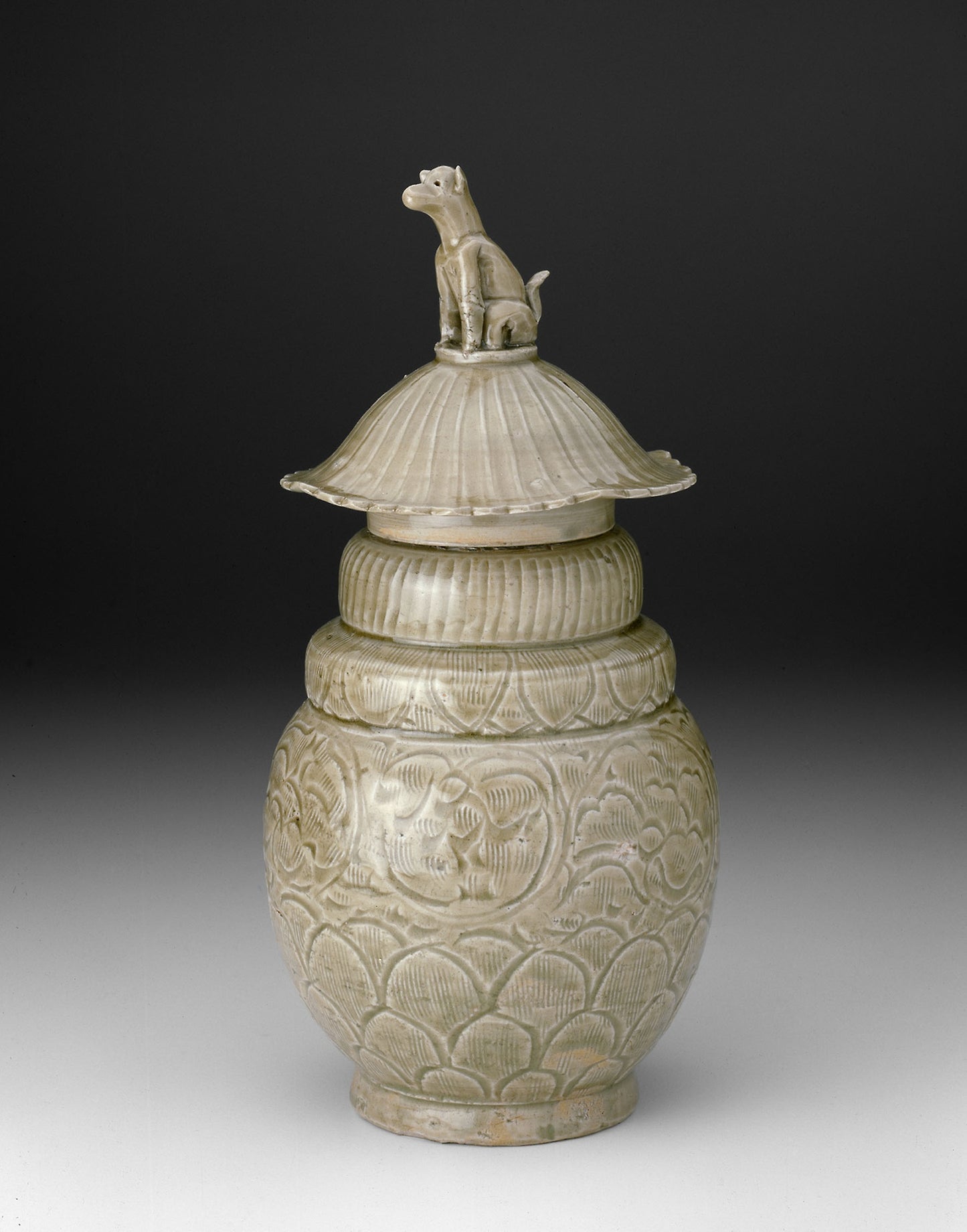 Covered Jar with a Seated Dog -  China,  Poster Print Wall Art