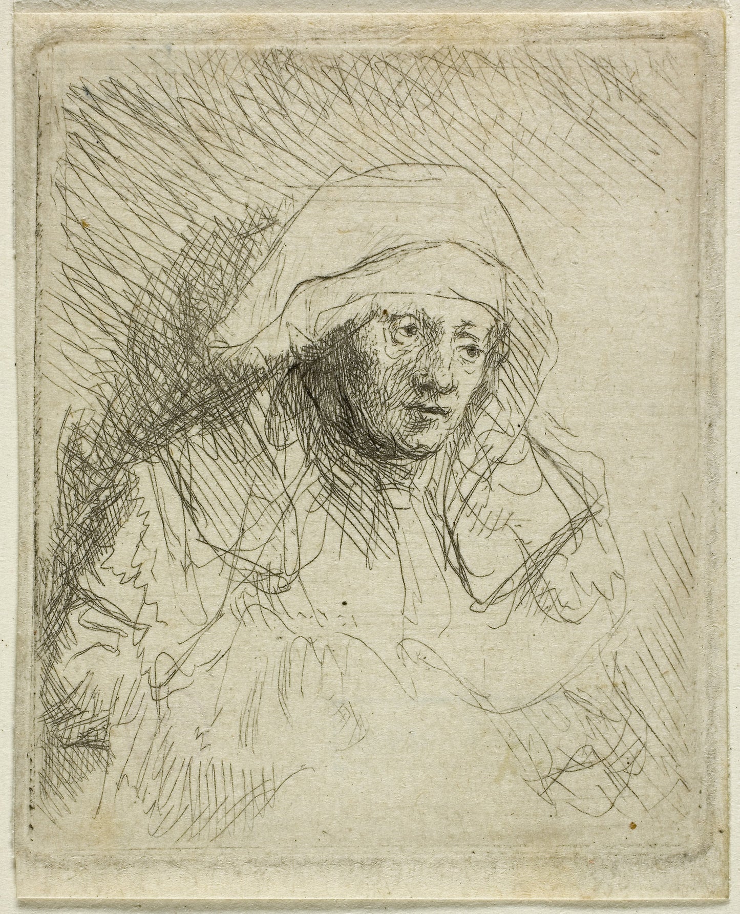 Sick Woman with a Large White Headdress (Saskia) -  Rembrandt van Rijn,  Poster Print Wall Art