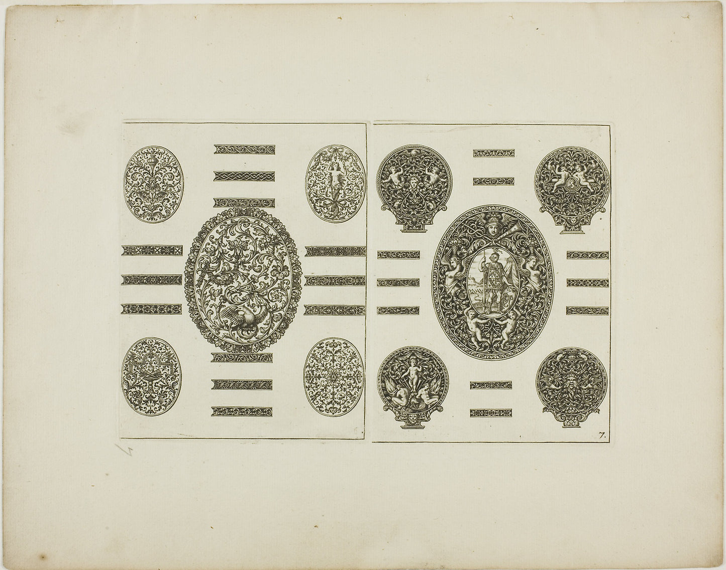 Plate Seven, from Book of Ornament -  Simon Gribelin II,  Poster Print Wall Art