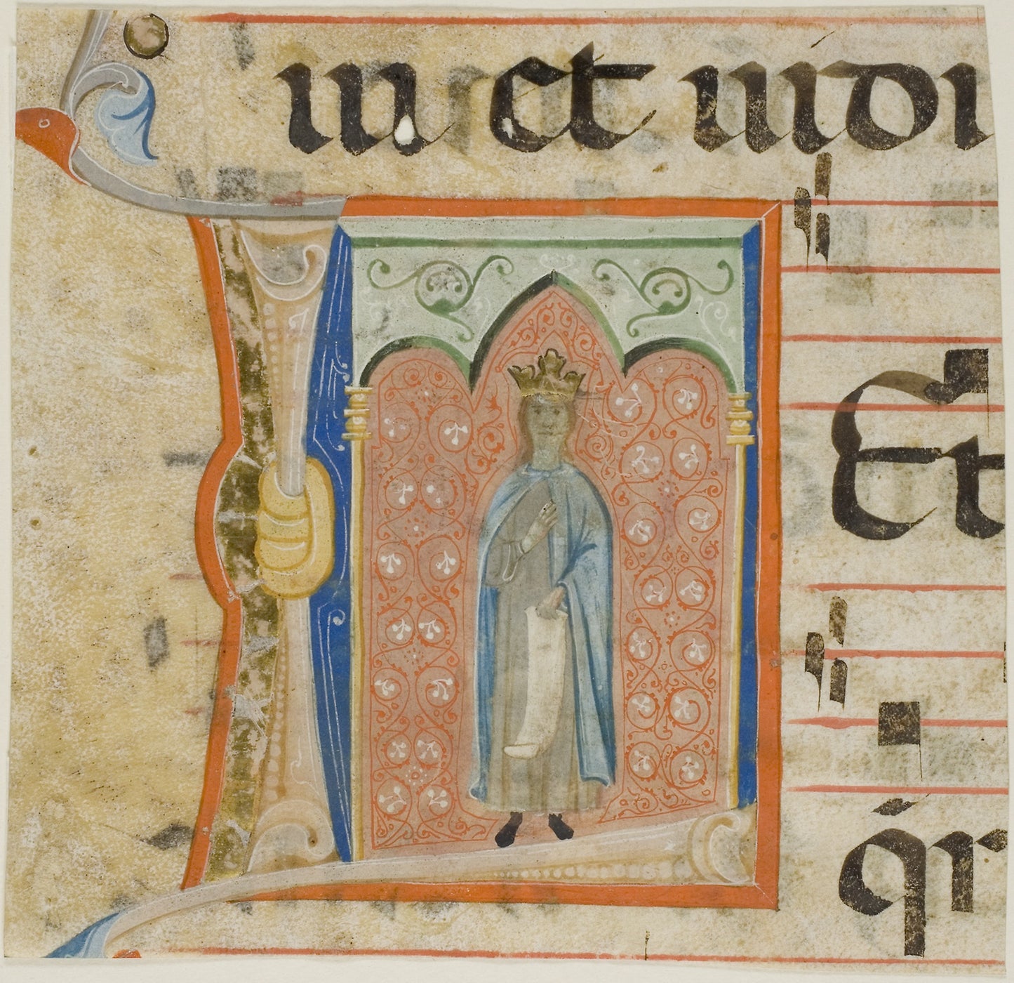 Female Saint in a Historiated Initial "L" from a Choir Book: Italian (Florence), Poster Print Wall Art
