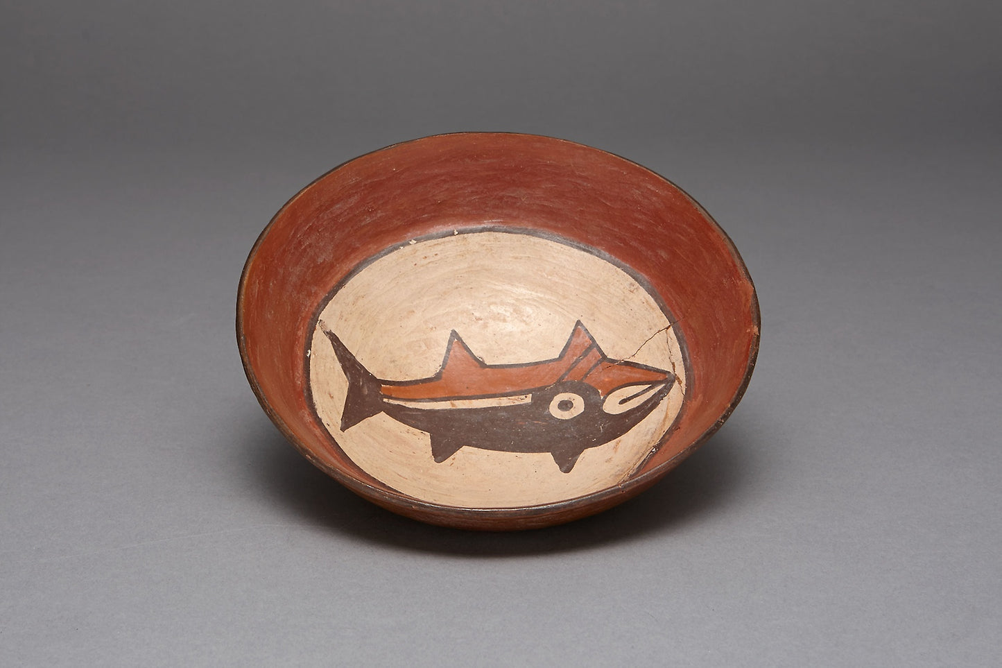 Plate Depicting a Fish, Shark, or Whale -  Nazca,  Poster Print Wall Art