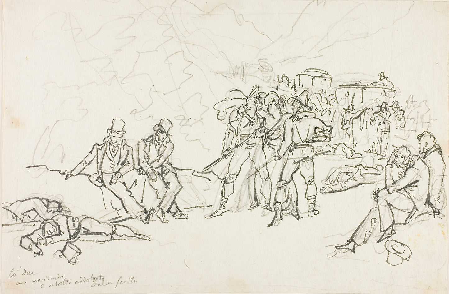 The Stagecoach Holdup -  Bartolomeo Pinelli,  Poster Print Wall Art