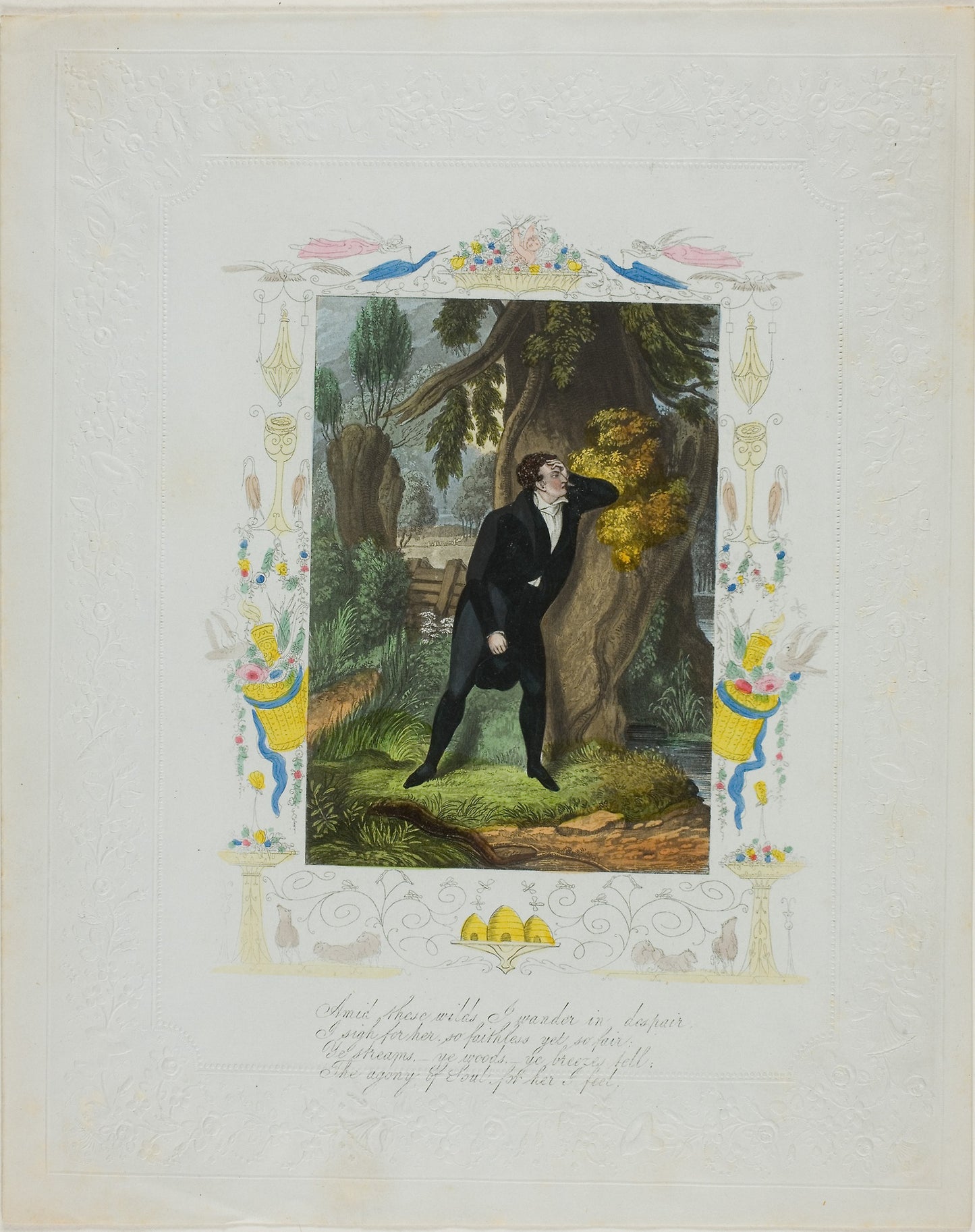 Amid These Wilds, I Wander in Despair (valentine) -  Unknown Artist,  Poster Print Wall Art