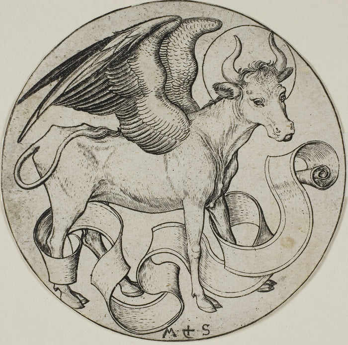 The Ox of St. Luke: Martin Schongauer,16x12