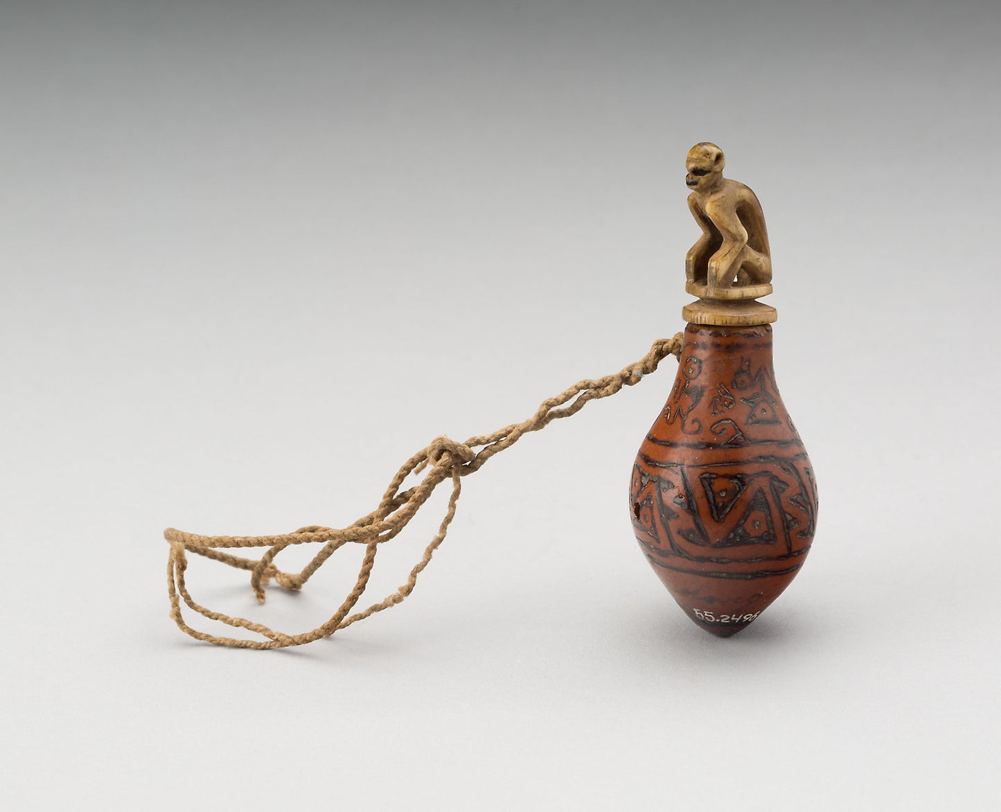 Incised Container for Lime with Monkey Stopper -  Probably Ica,  Poster Print Wall Art