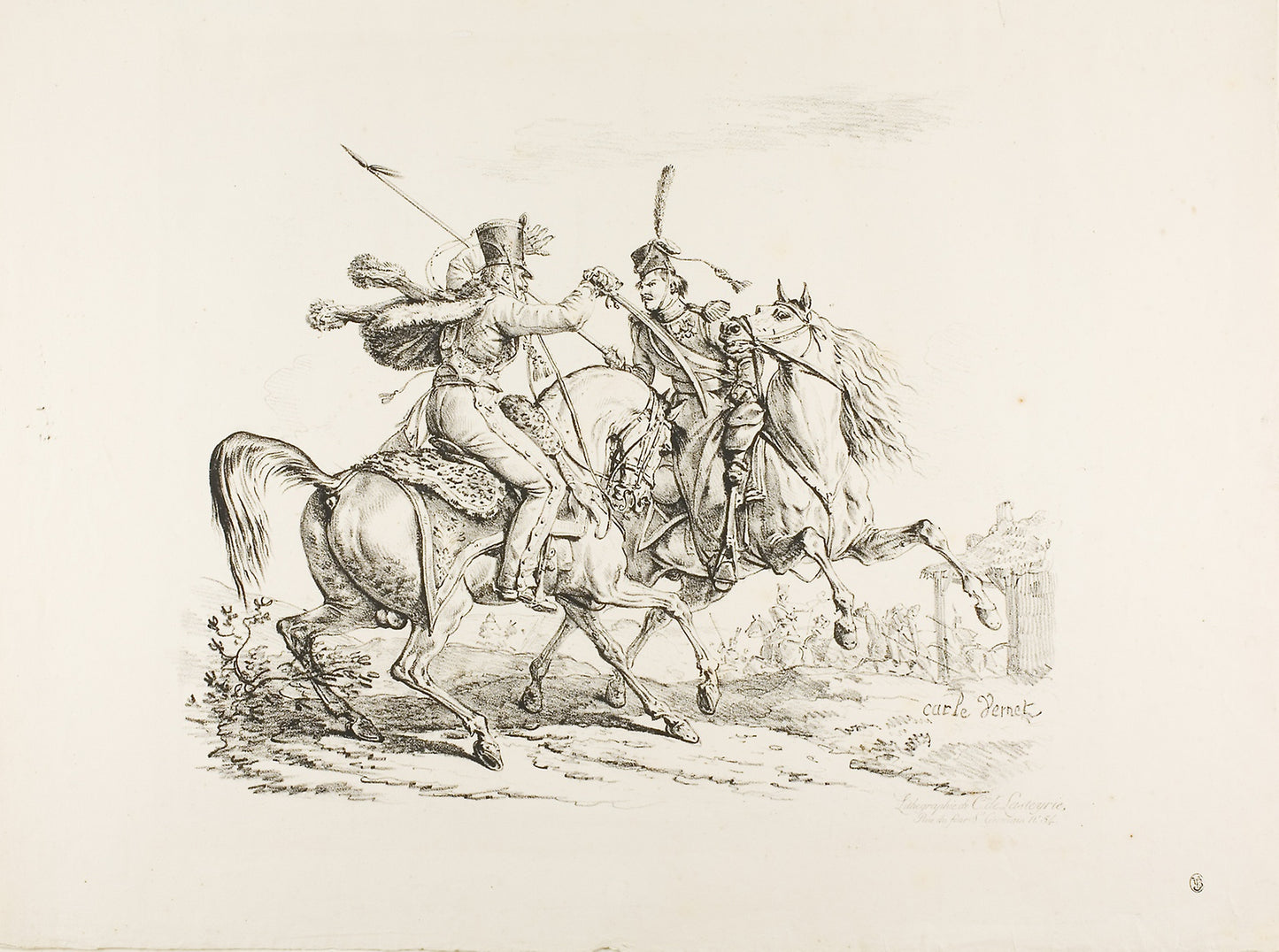 Hussard Killing a Cossack with a Sabre -  Carle Vernet (French, 1758-1836),  Poster Print Wall Art