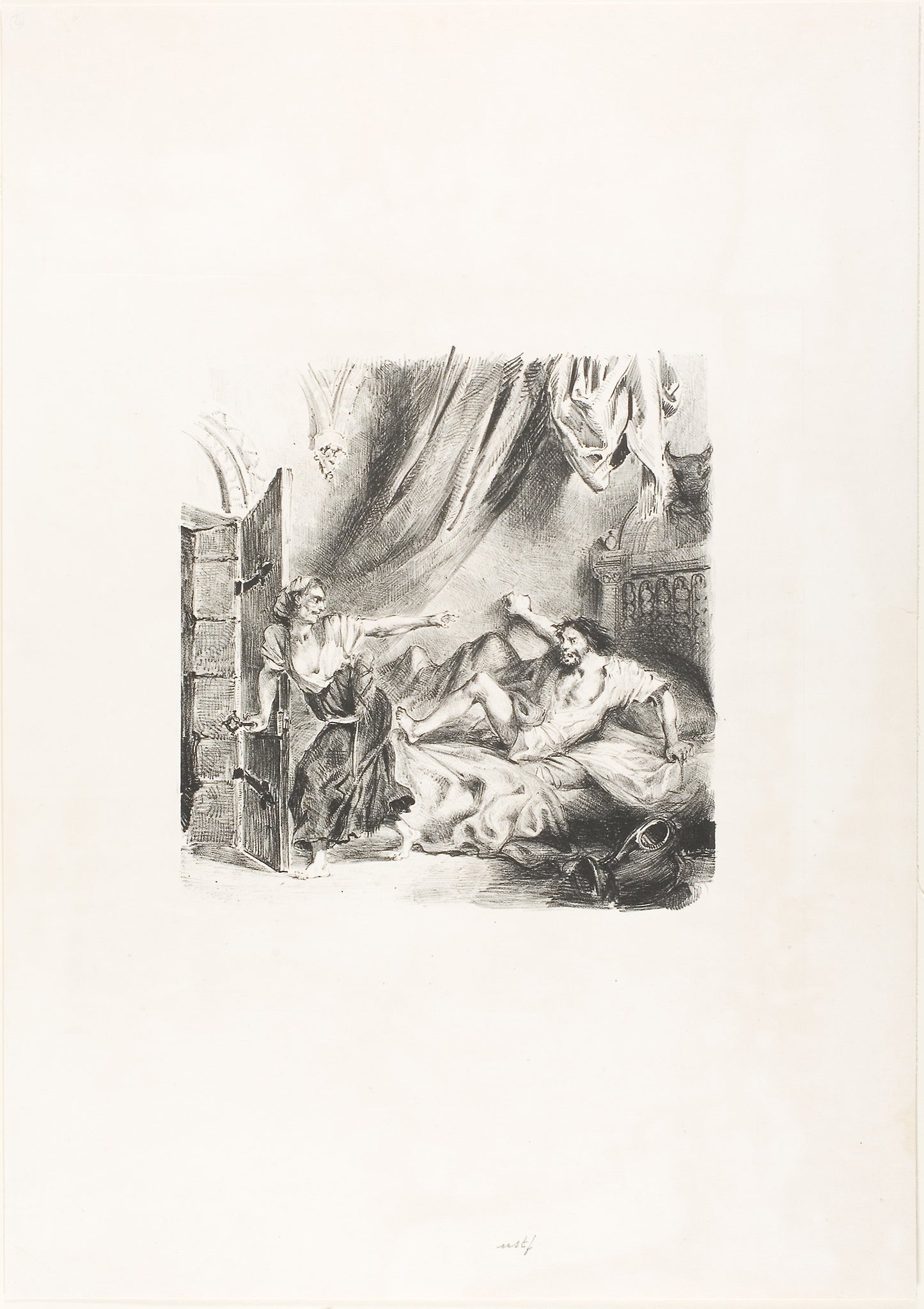 Fronte-boeuf and the Witch, from Ivanhoe -  Eugène Delacroix,  Poster Print Wall Art