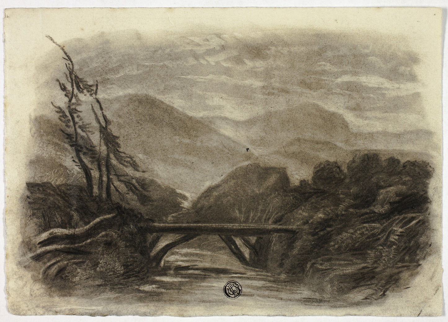 Mountain Stream with Small Bridge I -  Elizabeth Murray,  Poster Print Wall Art