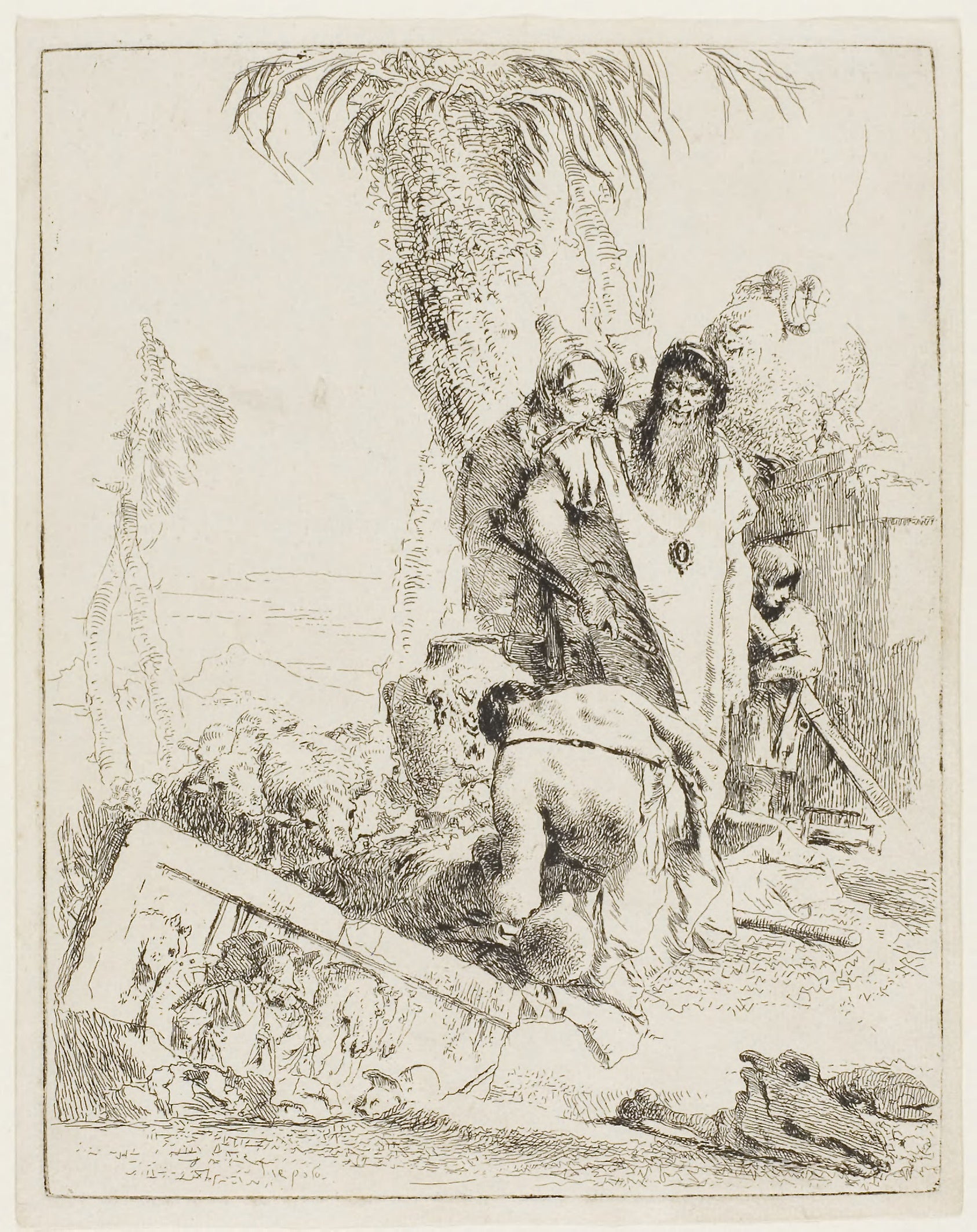 A Shepherd with Two Magicians, from Scherzi: Giambattista Tiepolo,16x12"(A3) Poster