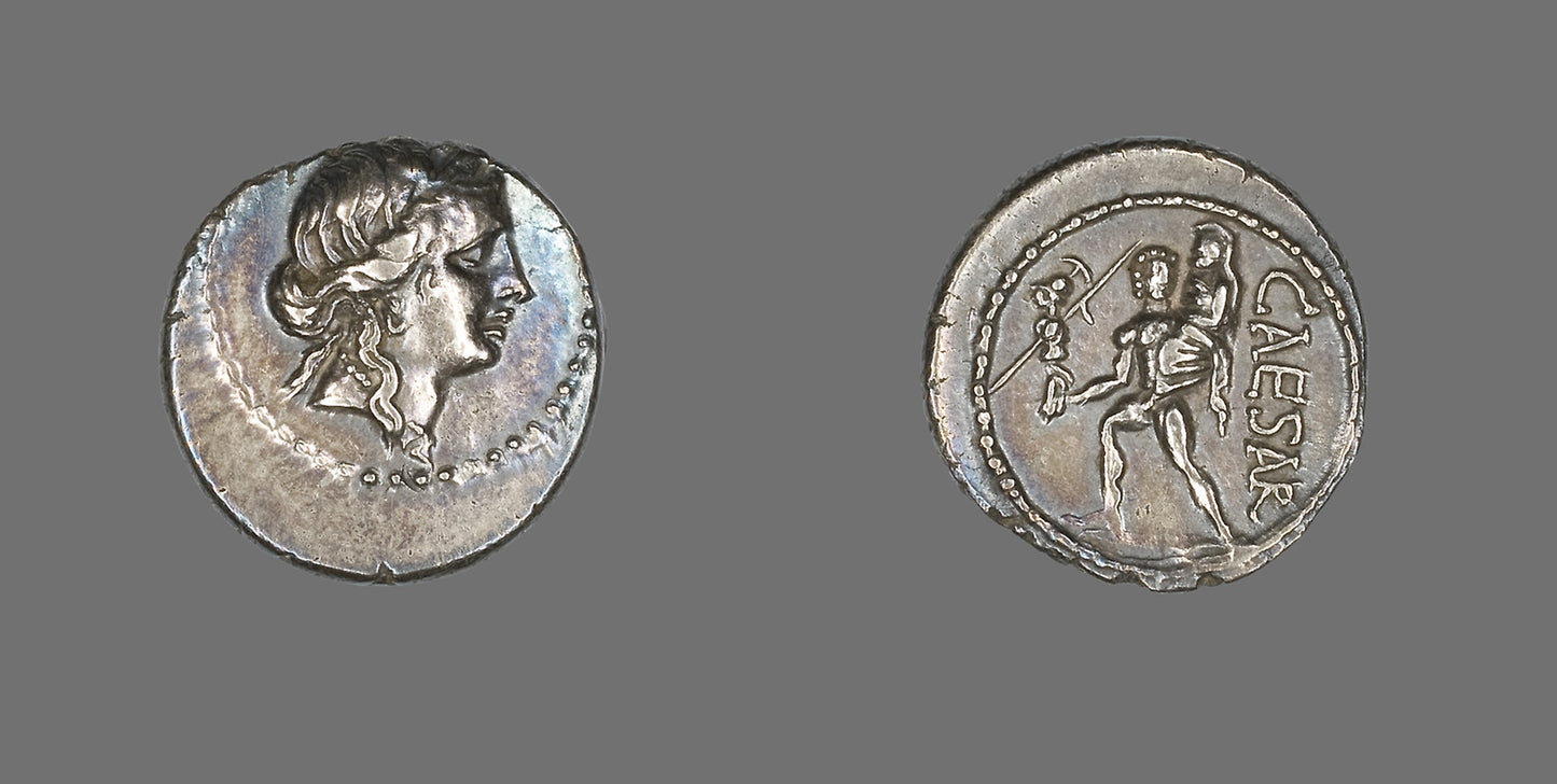 Denarius (Coin) Depicting the Goddess Venus -  Roman, minted in Africa,  Poster Print Wall Art