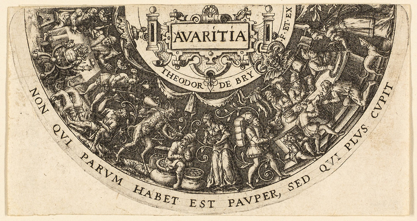 Avarice -  Theodor de Bry,  Poster Print Wall Art