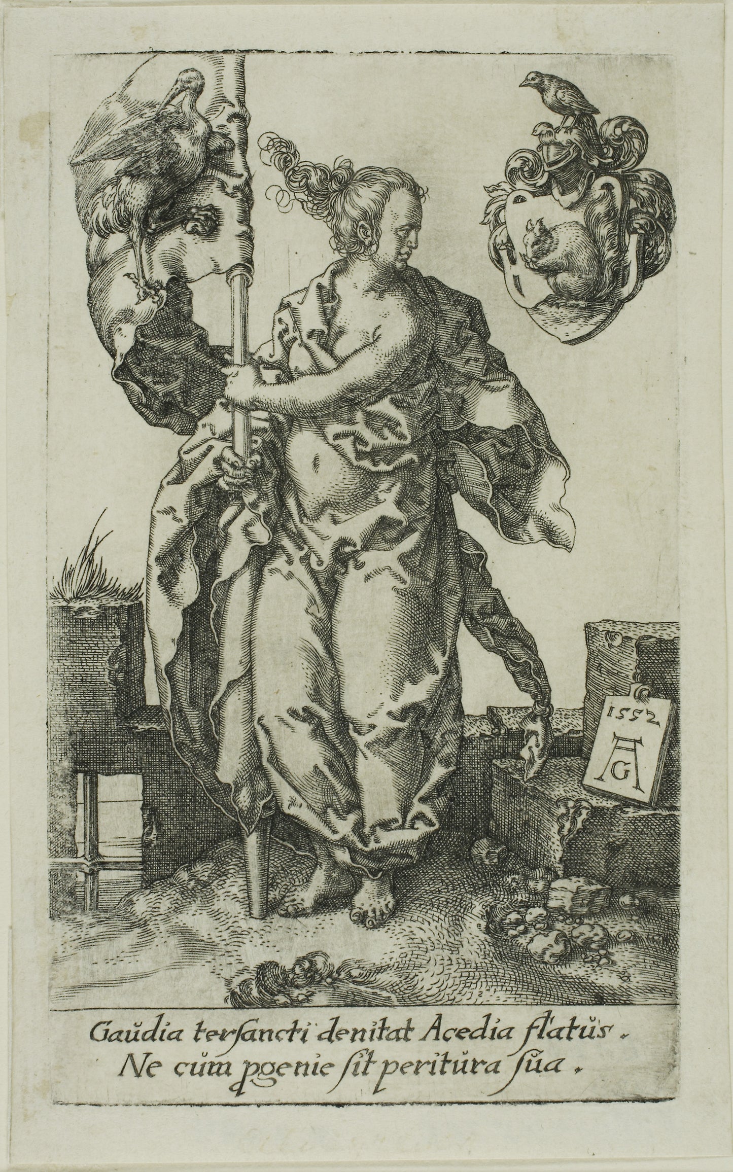 Diligence, from the Virtues -  Heinrich Aldegrever,  Poster Print Wall Art