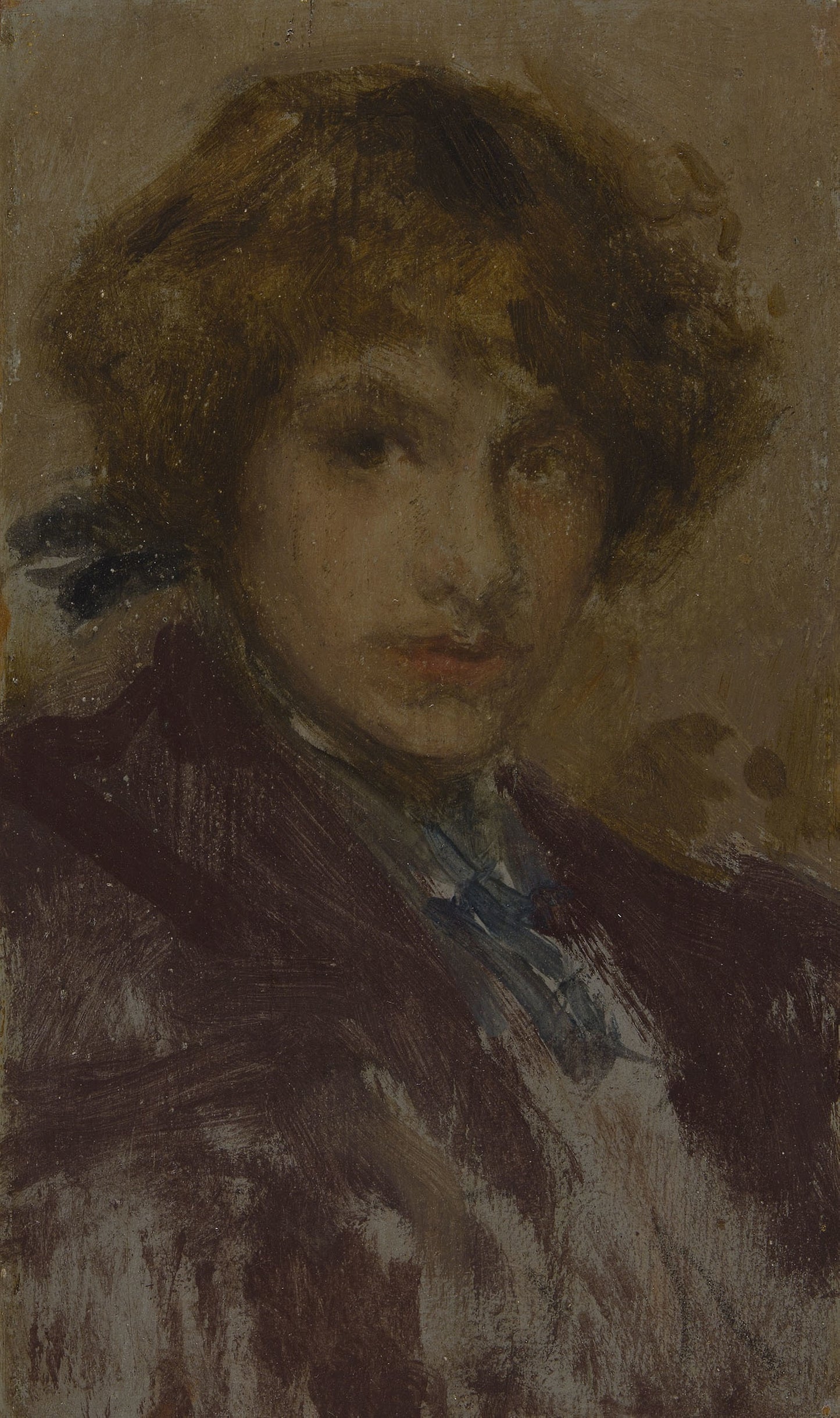 Study of a Young Girl's Head and Shoulders (Baroness de Meyer) -  James McNeill Whistler,  Poster Print Wall Art