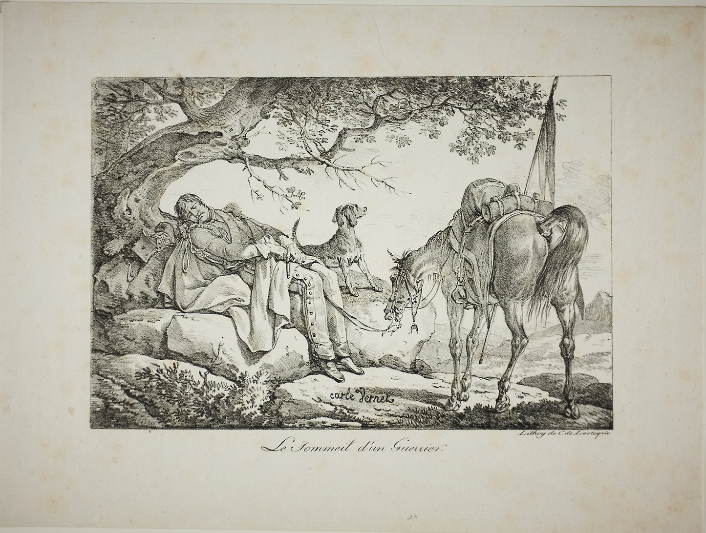 Warrior Sleeping -  Carle Vernet (French, 1758-1836),  Poster Print Wall Art