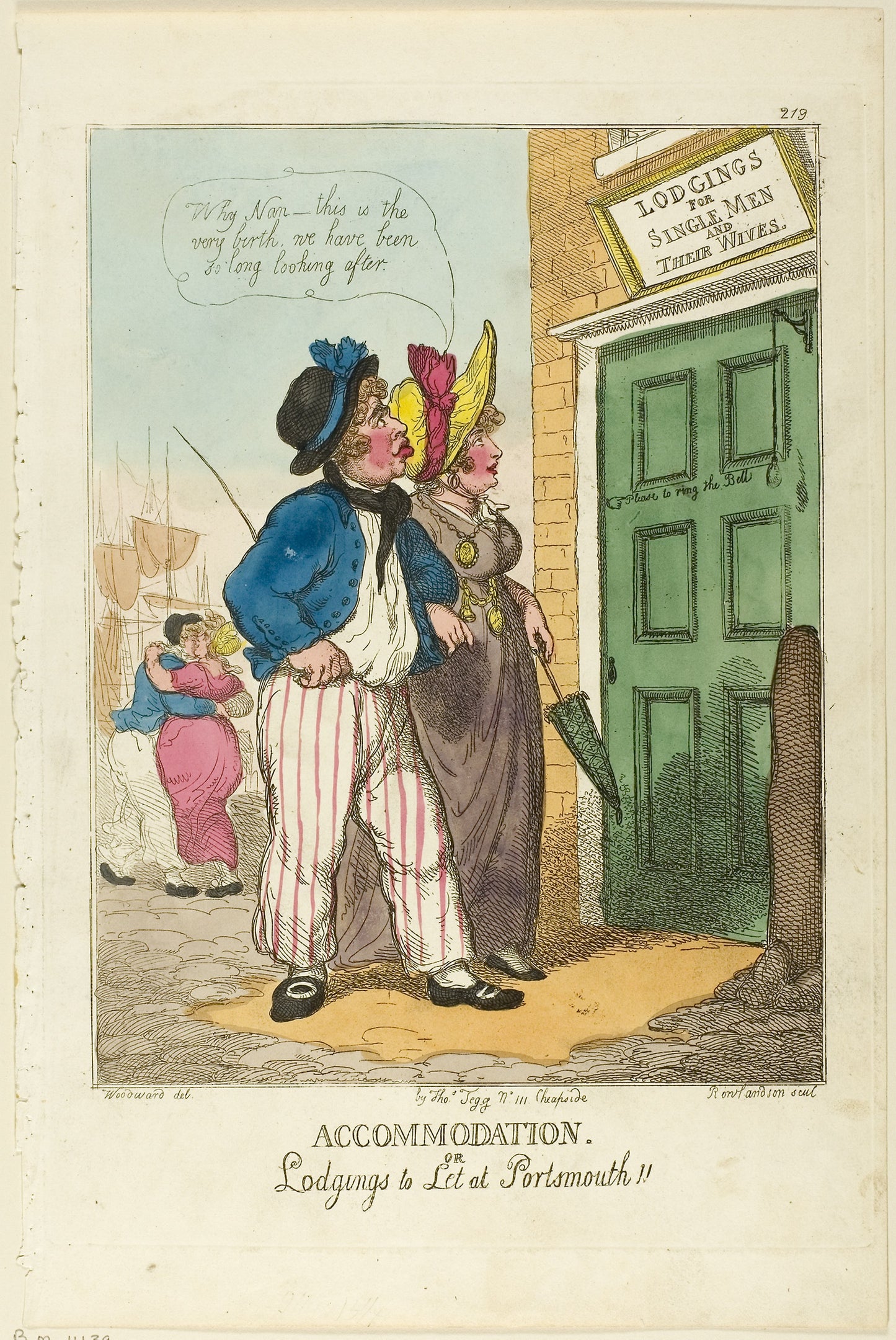 Accommodation, or Lodgings to Let Portsmouth -  Thomas Rowlandson (English, 1756 – 1827),  Poster Print Wall Art