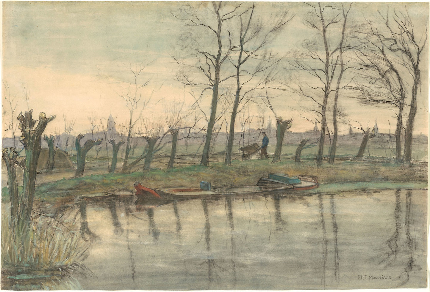 Amsterdam Skyline Viewed from the West -  Piet Mondrian,  Poster Print Wall Art