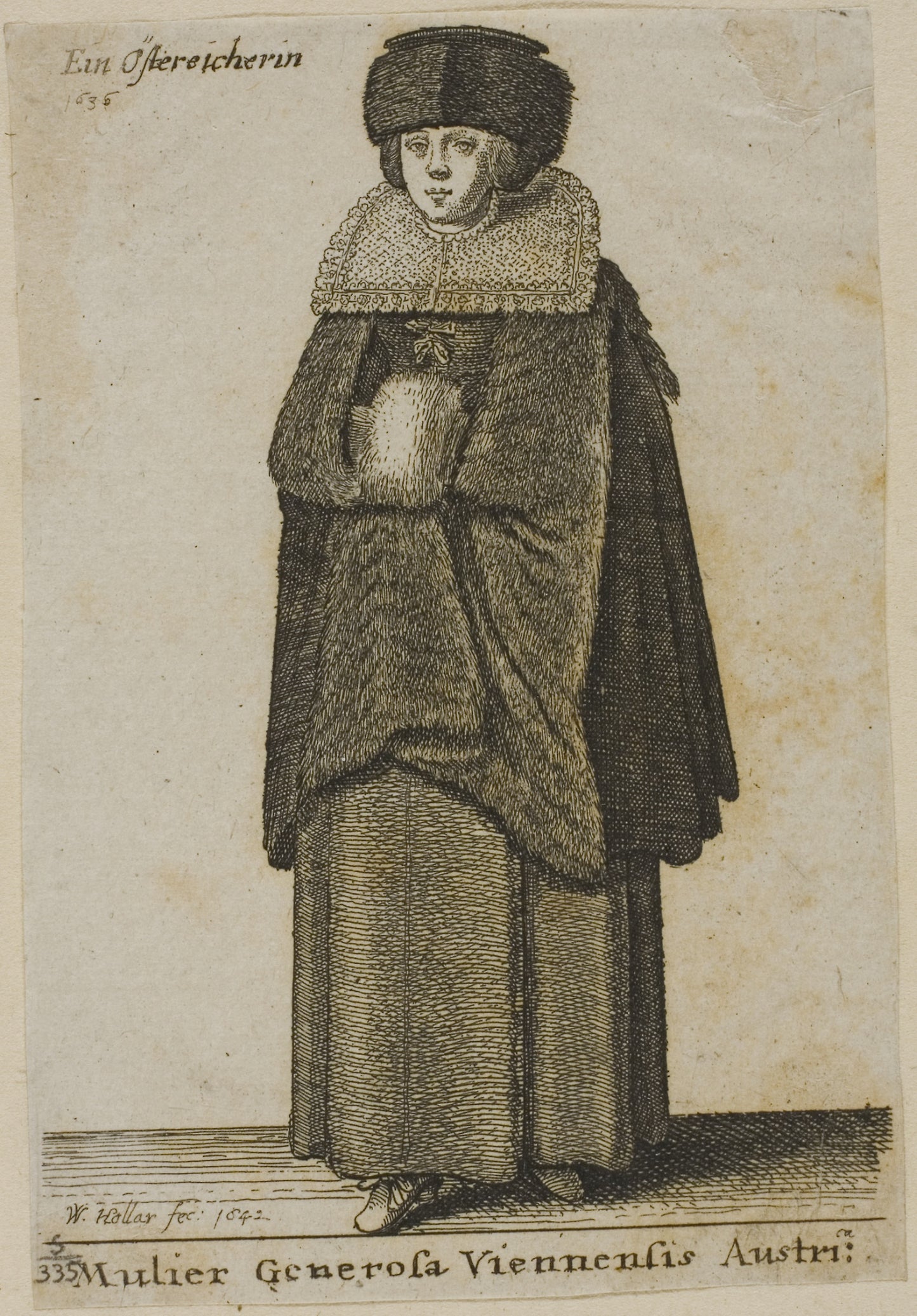 Woman from Vienna -  Wenceslaus Hollar,  Poster Print Wall Art
