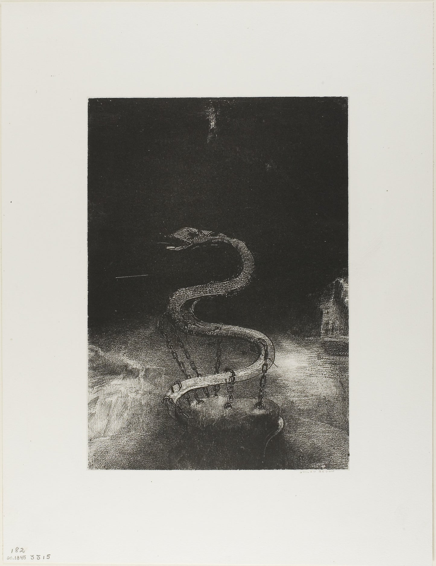 And Bound Him a Thousand Years, plate 8 of 12 -  Odilon Redon,  Poster Print Wall Art