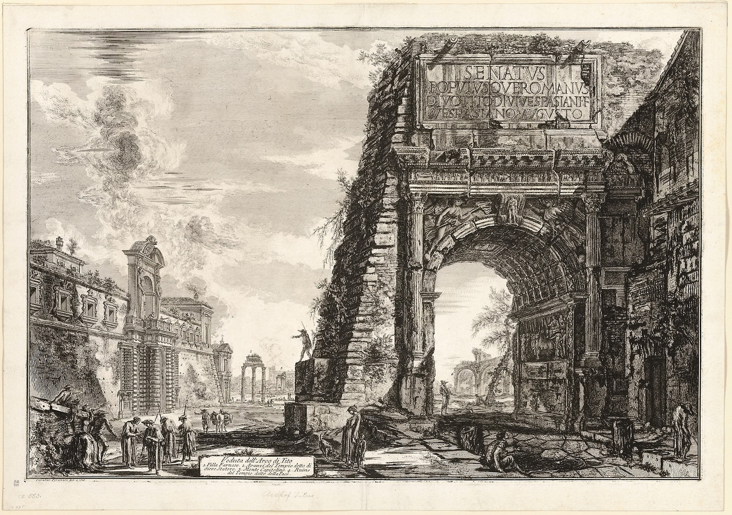 View of the Arch of Titus, from Views of Rome -  Giovanni Battista Piranesi,  Poster Print Wall Art